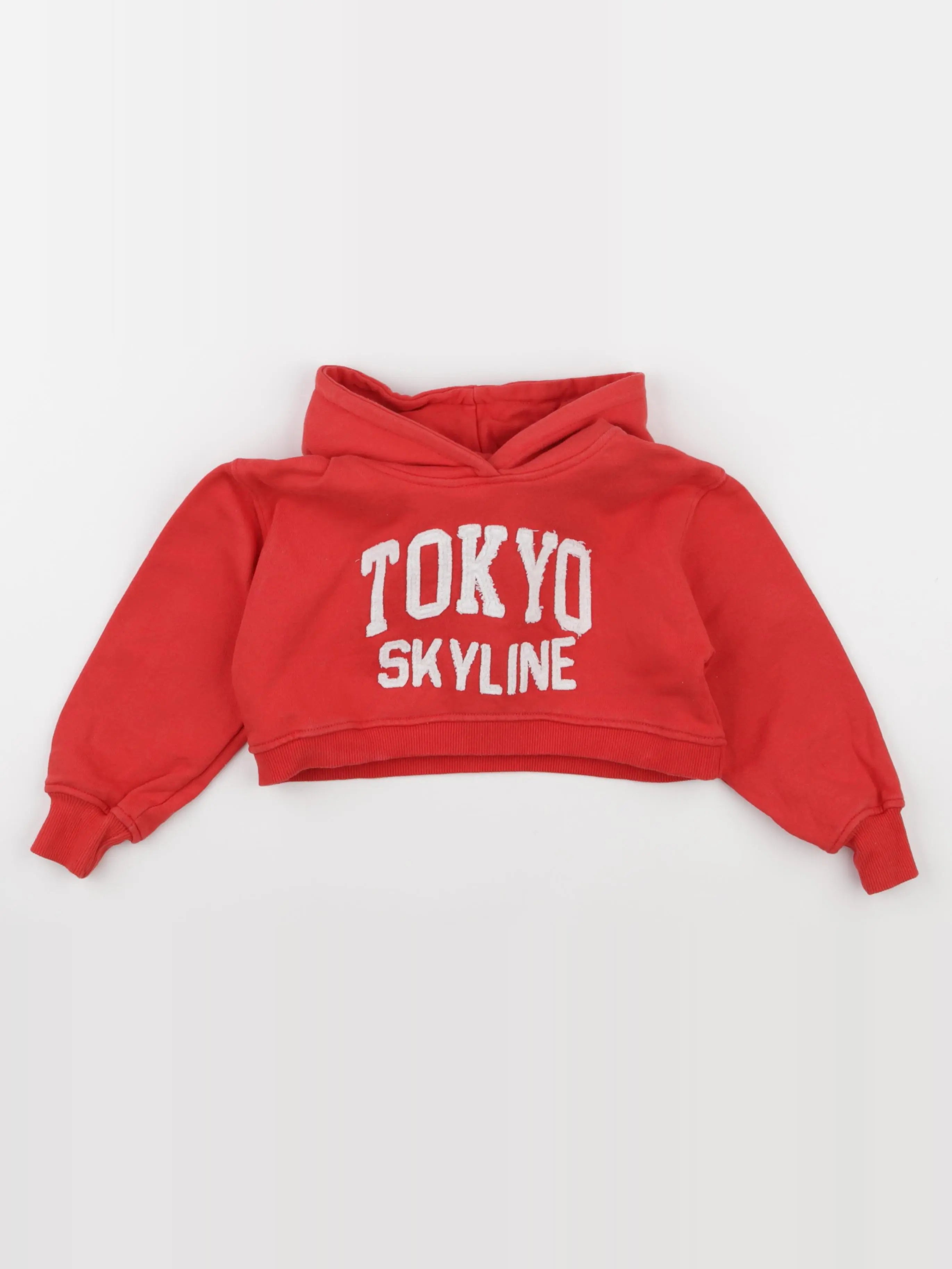 Zara - sweat court rouge - 6/7 ans