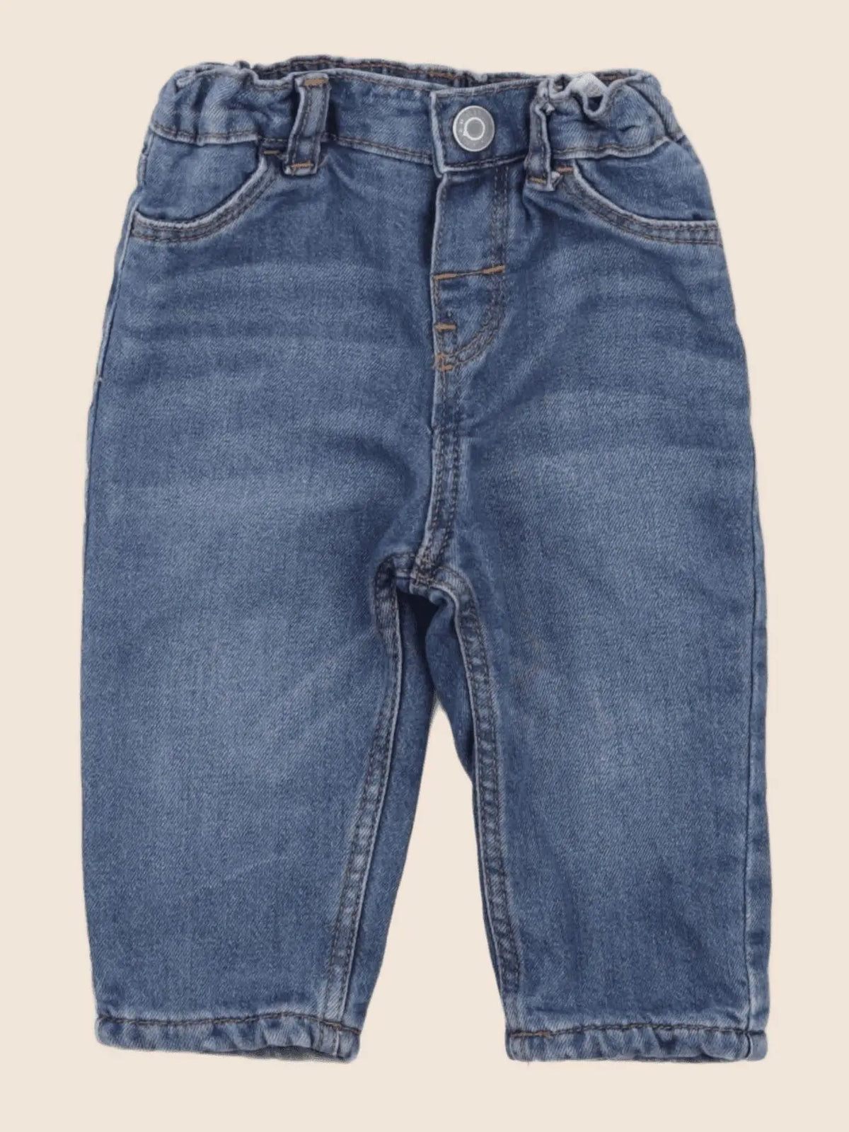 Vertbaudet - jegging doublé bleu - 4/6 mois