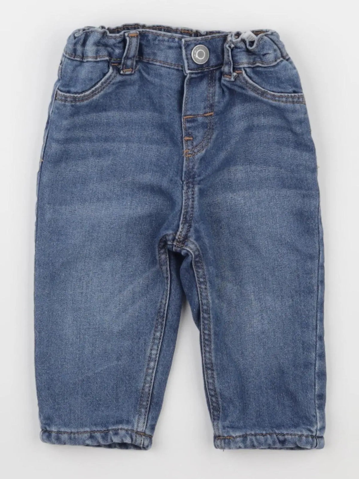 Vertbaudet - jegging doublé bleu - 4/6 mois