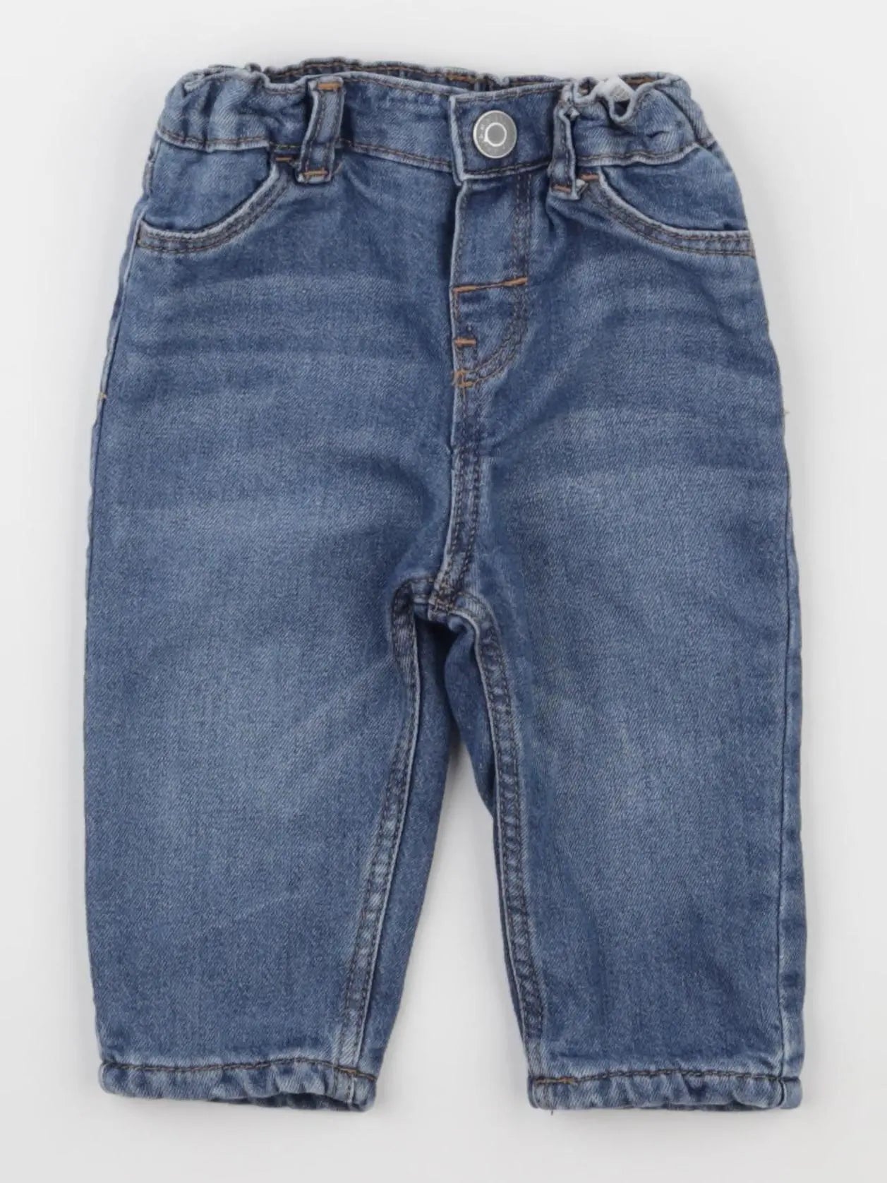 Vertbaudet - jegging doublé bleu - 4/6 mois