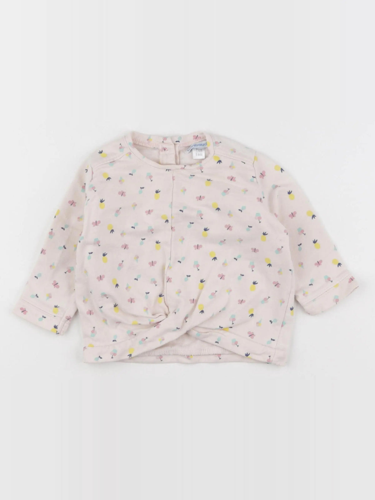 Vertbaudet - sweat rose - 9 mois