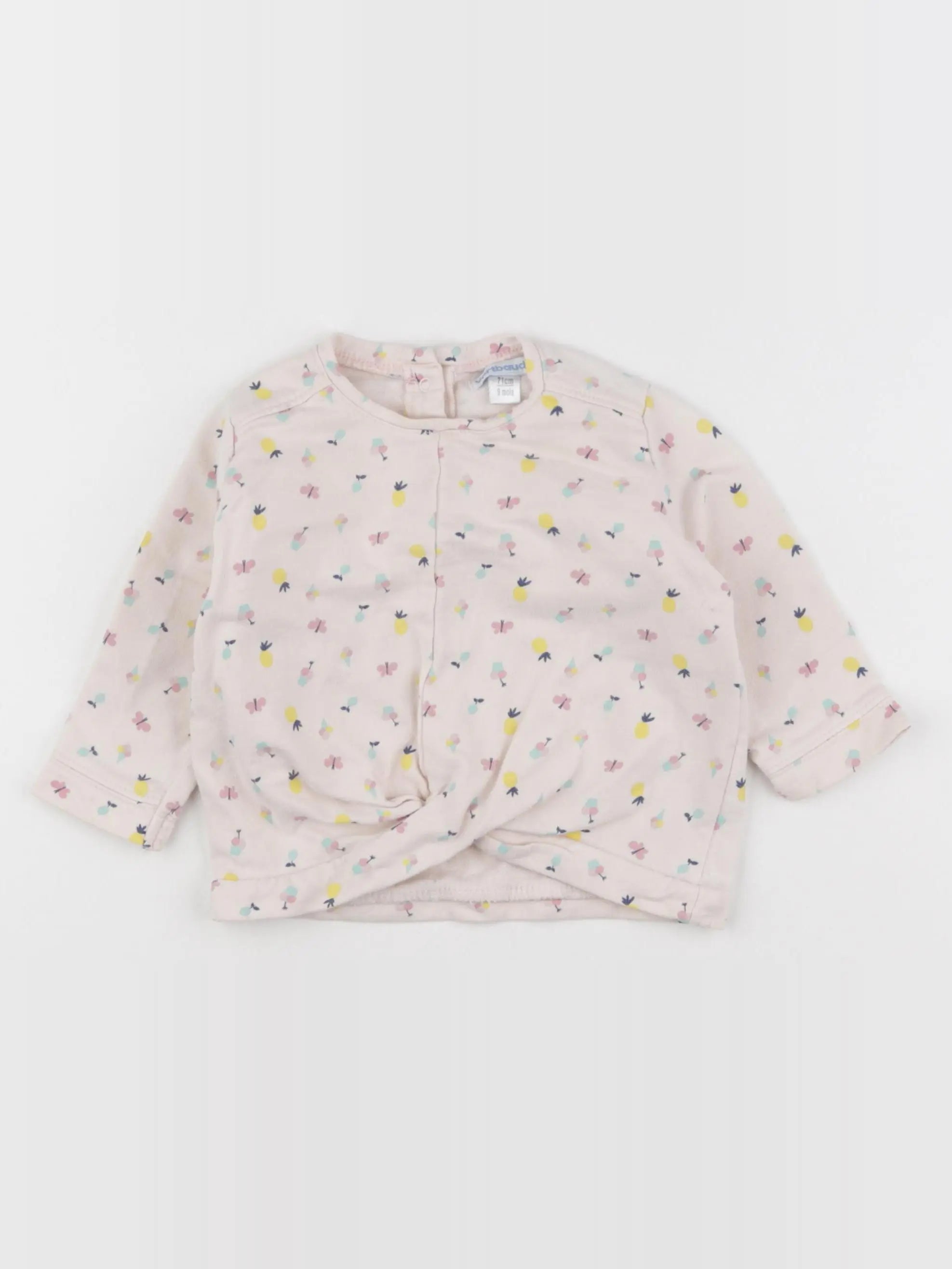 Vertbaudet - sweat rose - 9 mois
