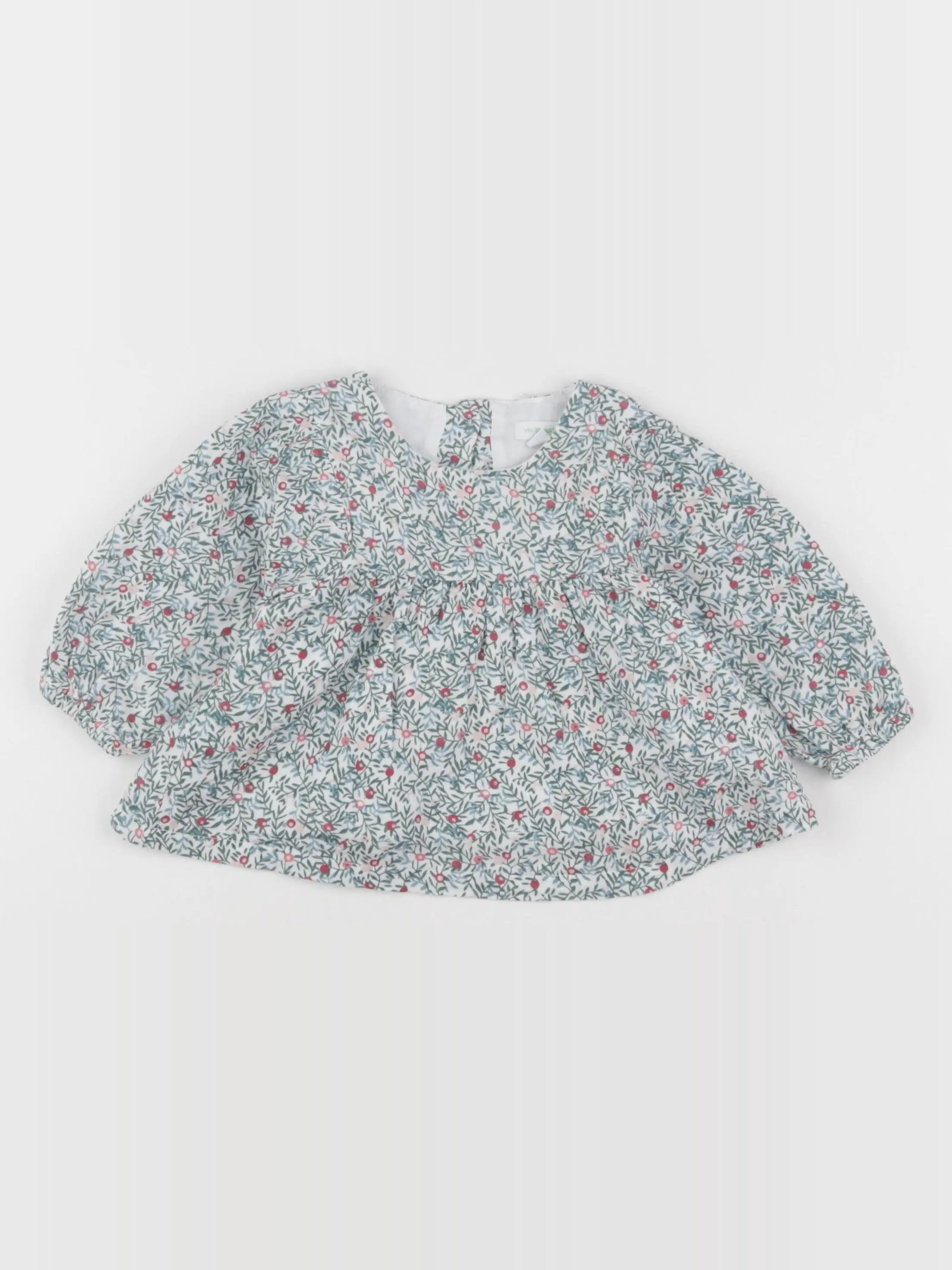 Vertbaudet - blouse vert - 9 mois