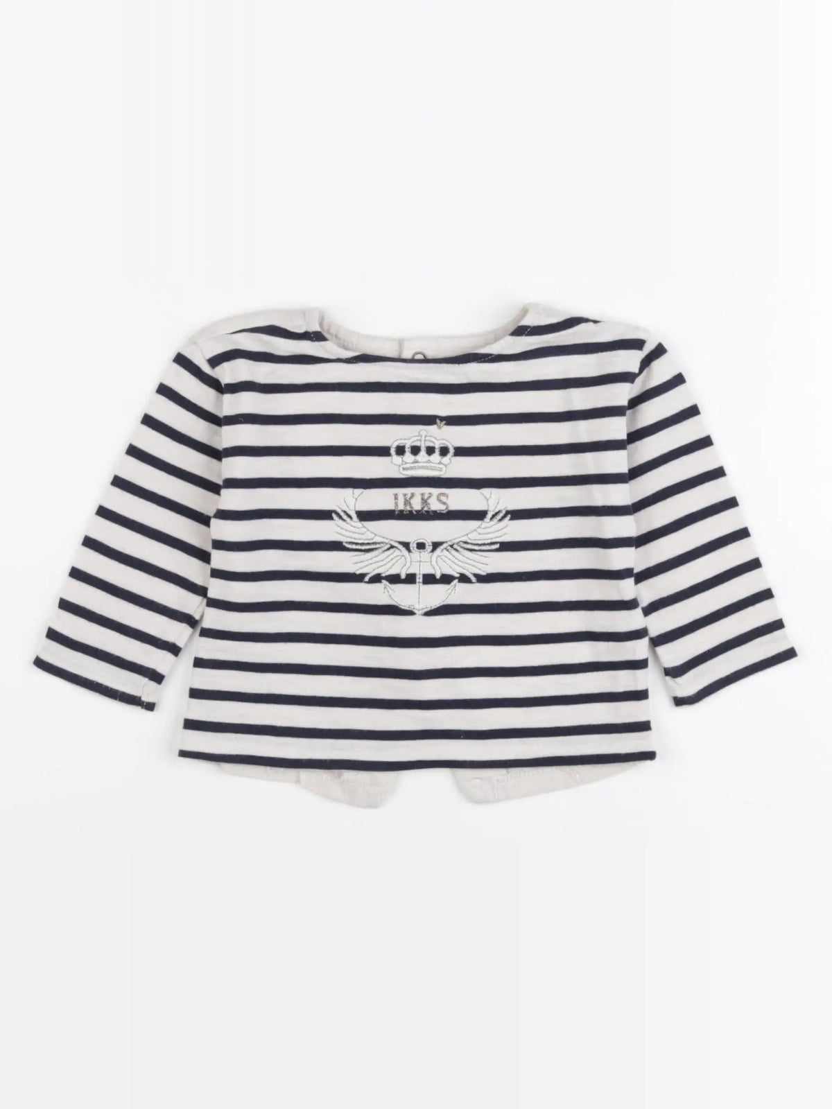 IKKS - tee-shirt blanc, bleu - 6 mois