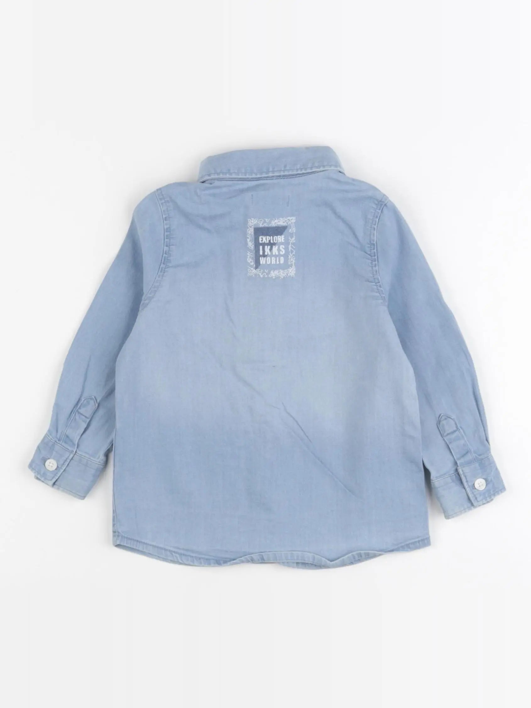 IKKS - chemise imprimé au dos bleu - 12 mois