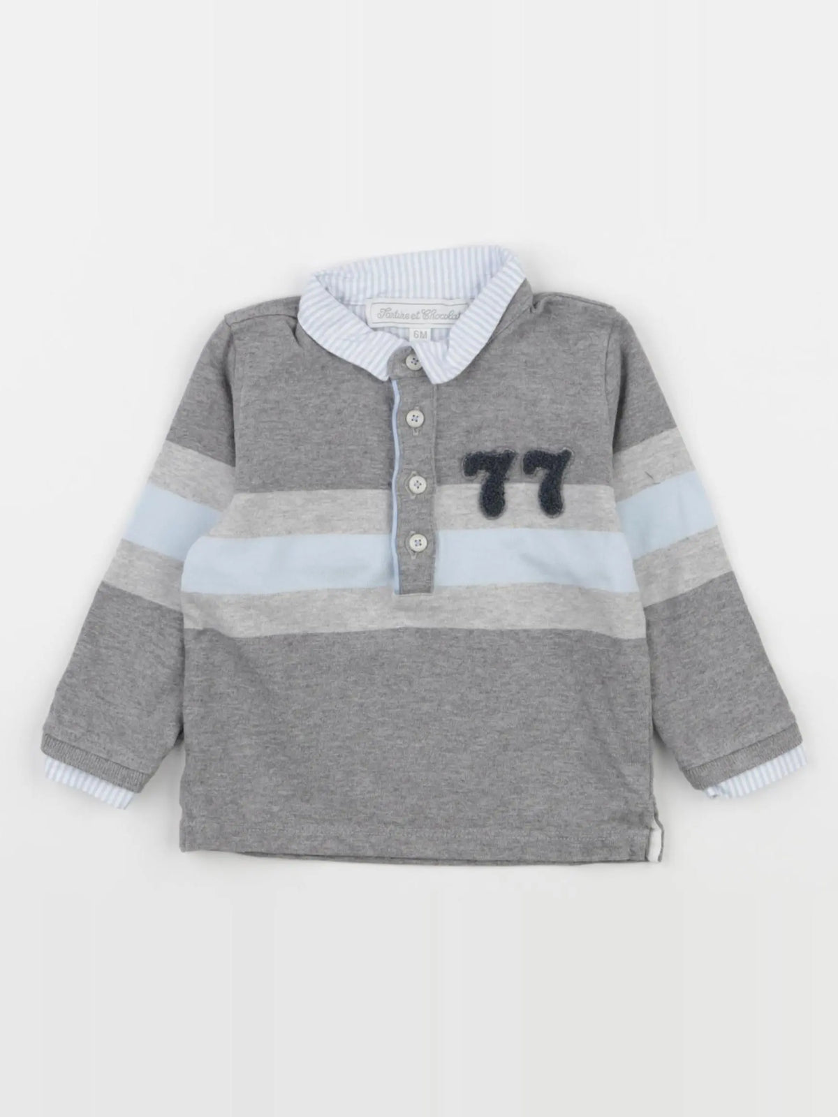 Tartine & Chocolat - polo gris - 6 mois