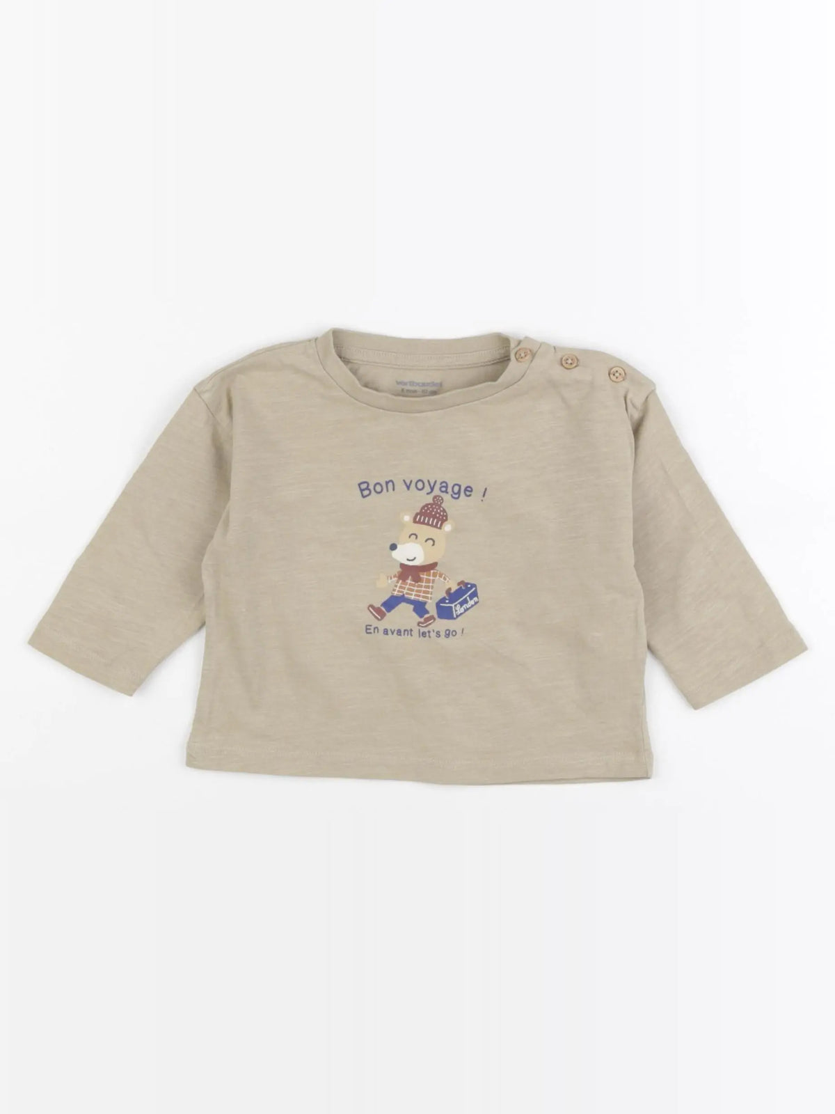 Vertbaudet - tee-shirt marron - 6 mois