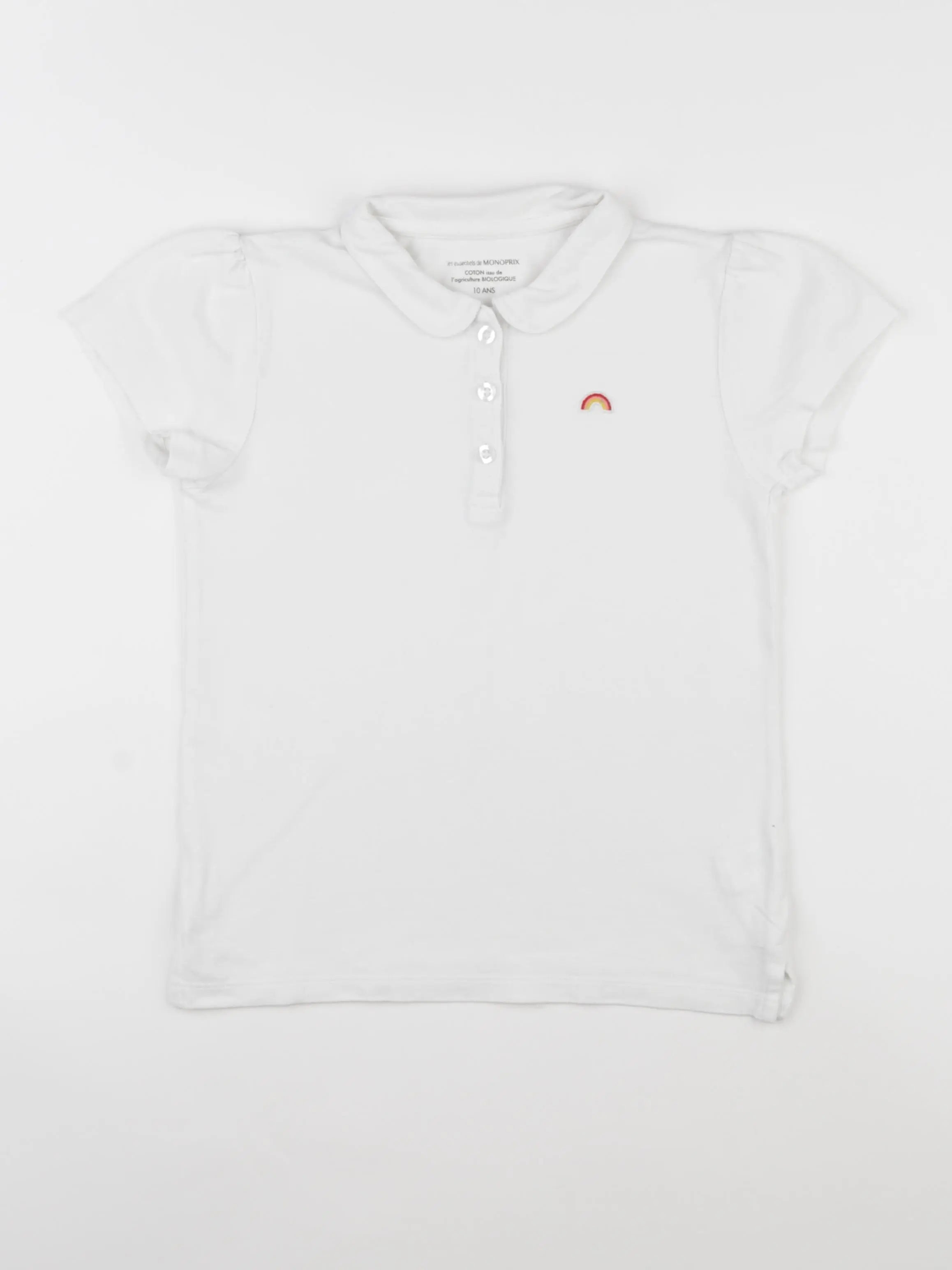 Monoprix - polo blanc - 10 ans