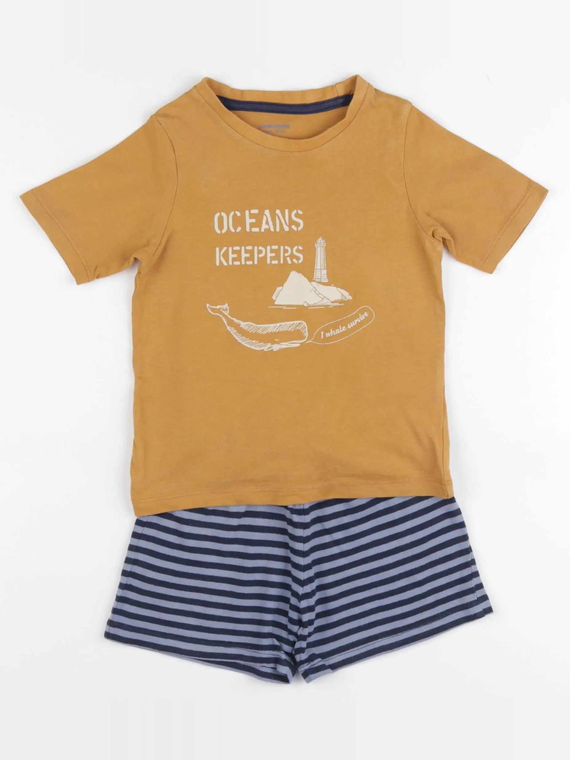 Vertbaudet - pyjama coton bleu, jaune - 3 ans