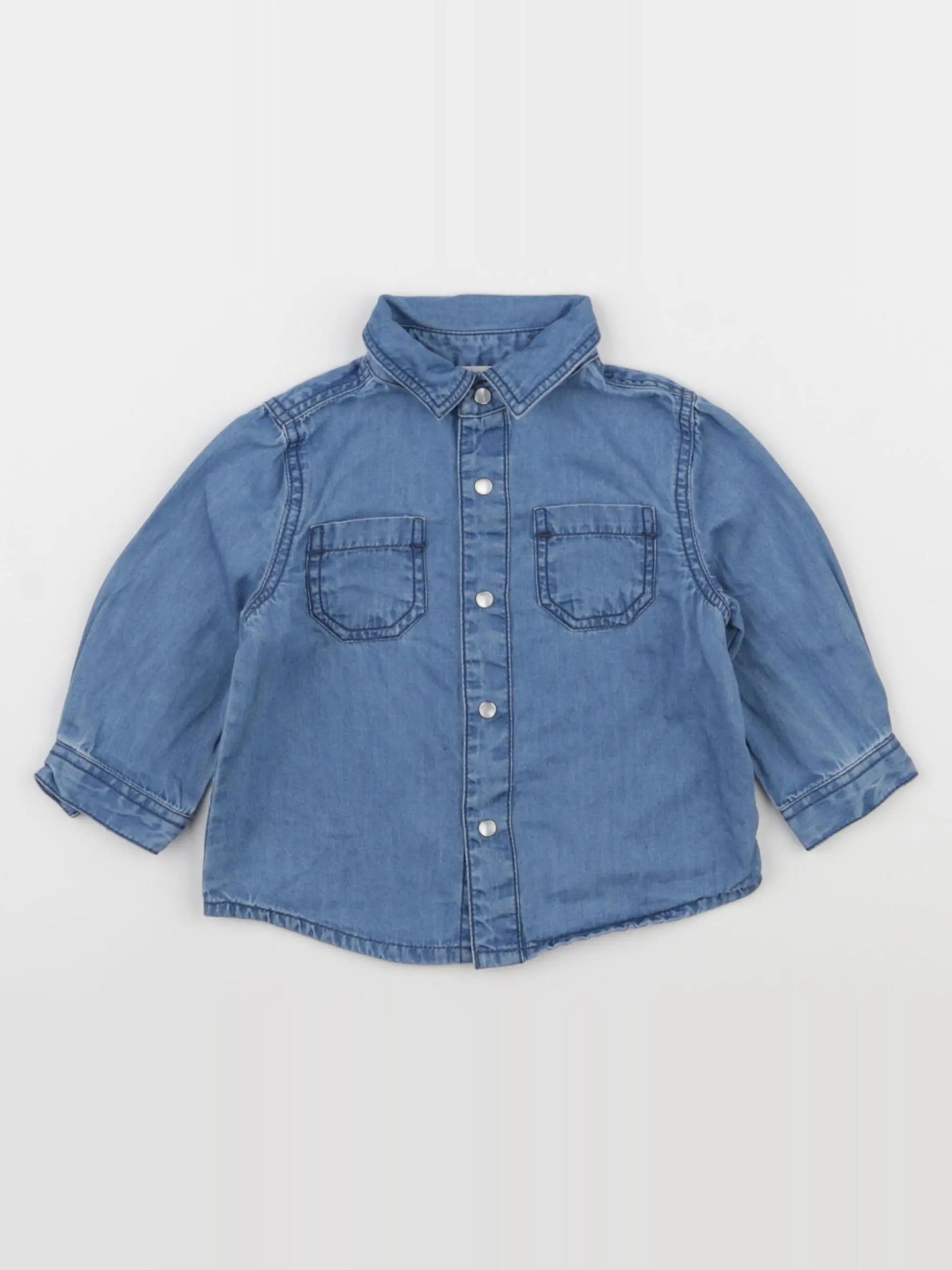 Boutchou - chemise bleu - 6 mois