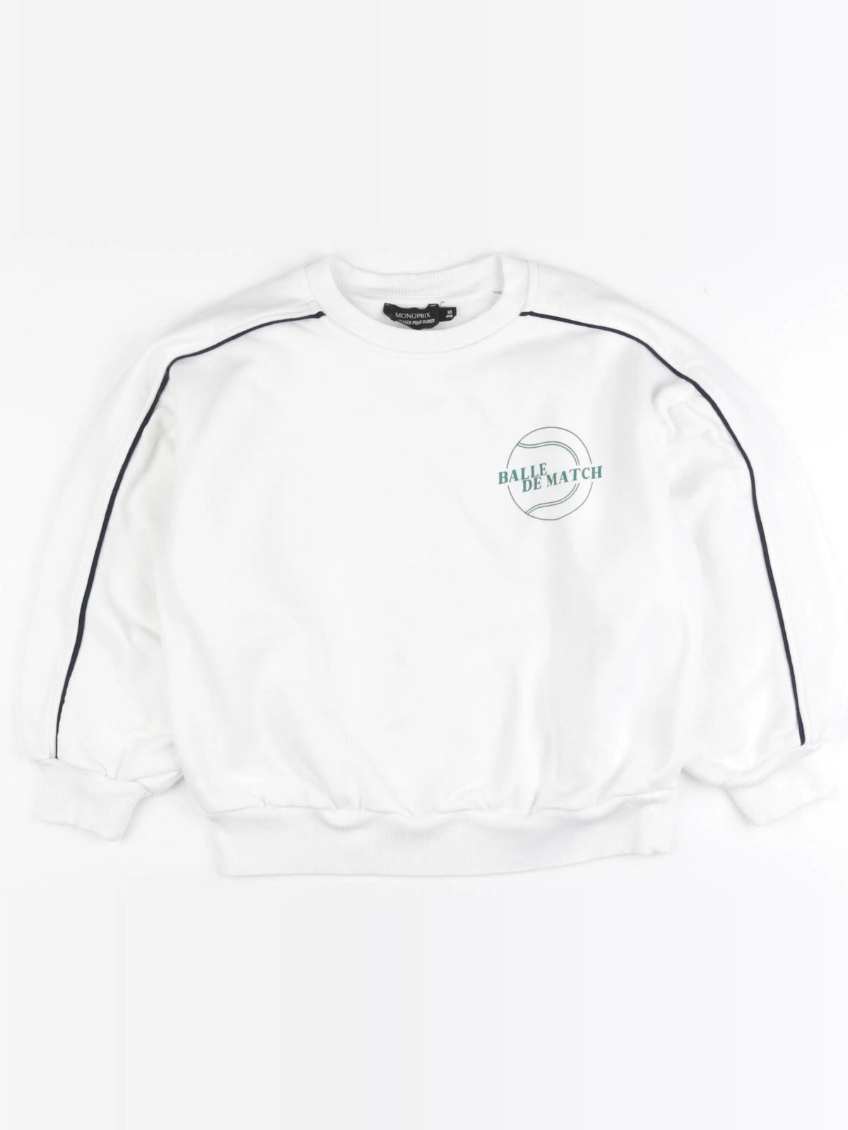 Monoprix - sweat blanc - 10 ans