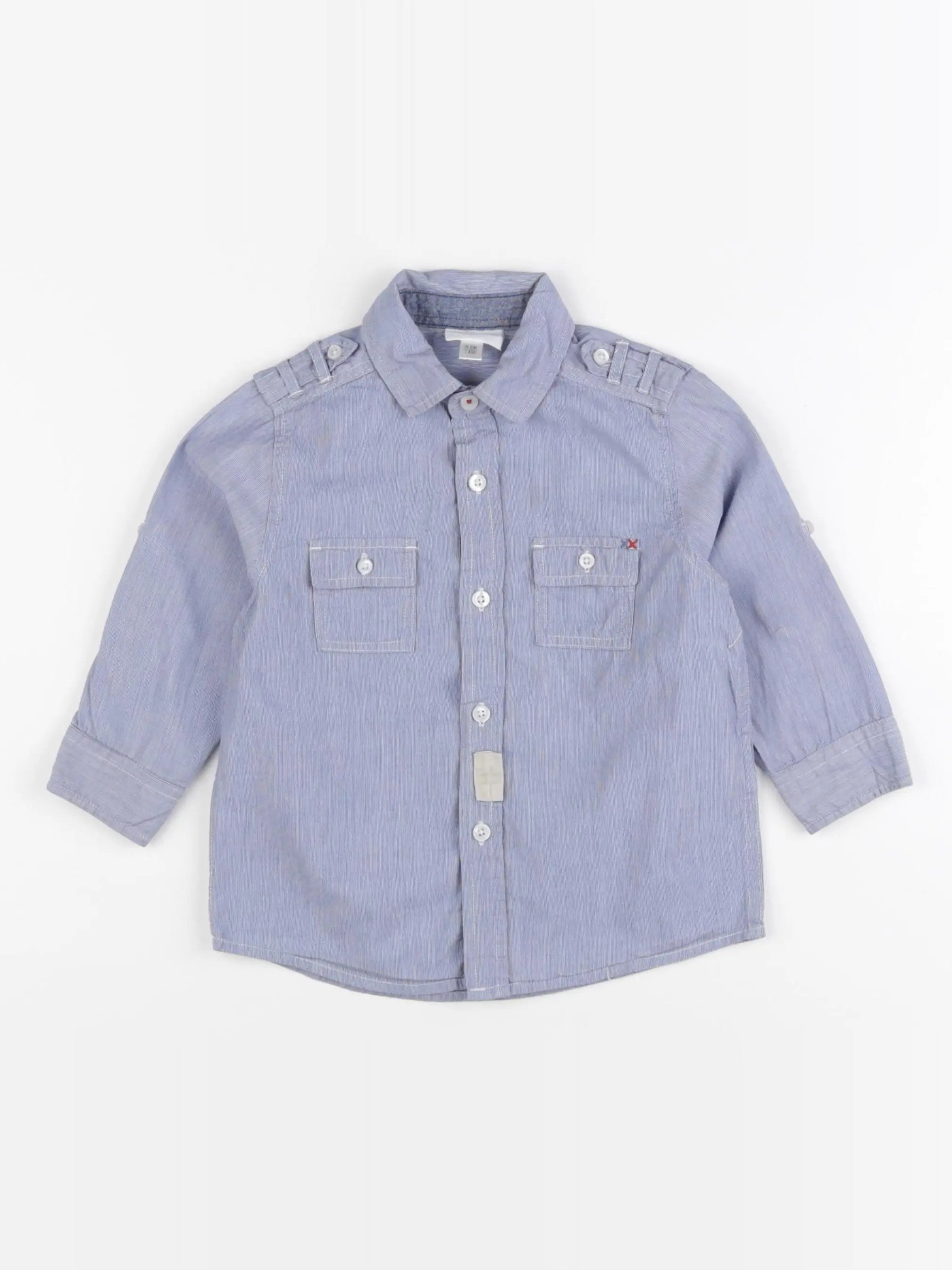 Vertbaudet - chemise imprimé au dos bleu - 2 ans