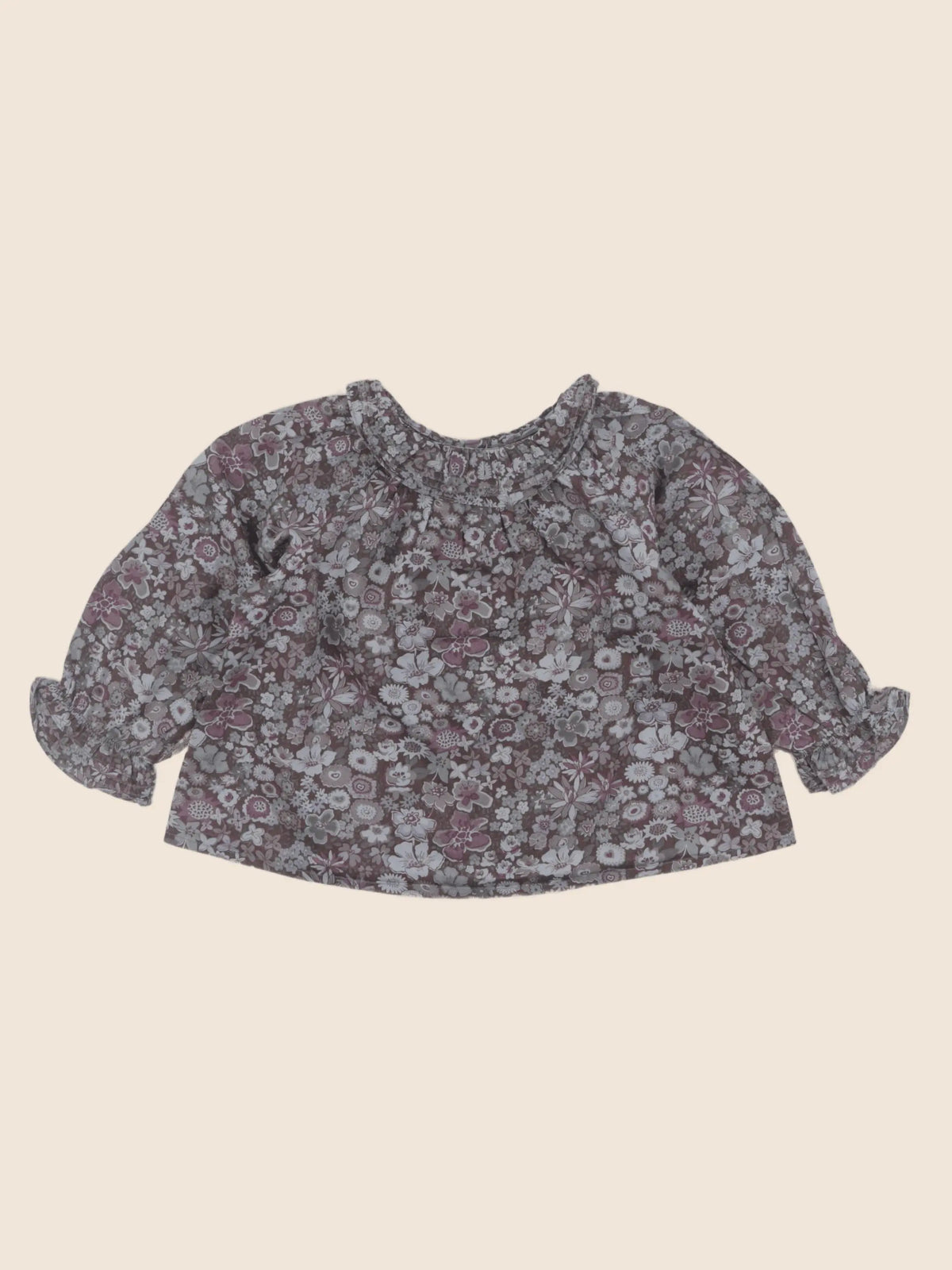 Bonpoint - blouse violet, gris - 18 mois