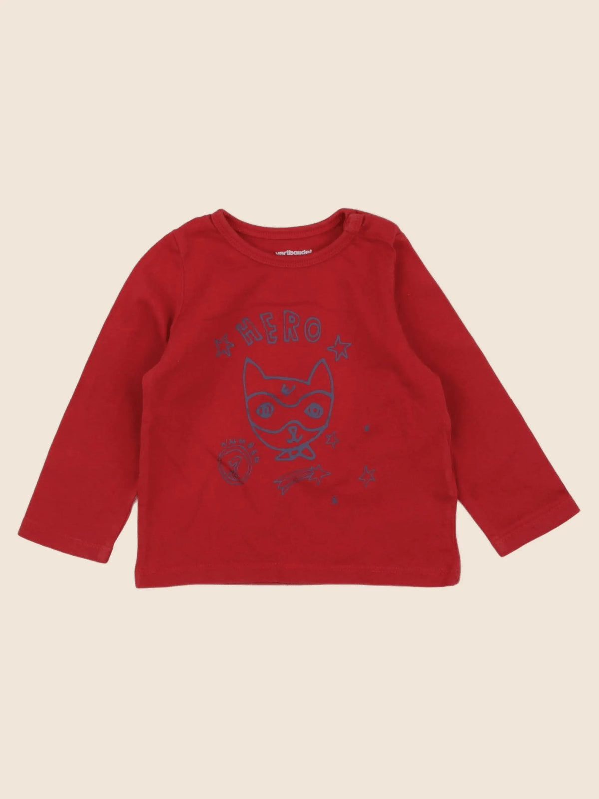 Vertbaudet - tee-shirt rouge - 12 mois