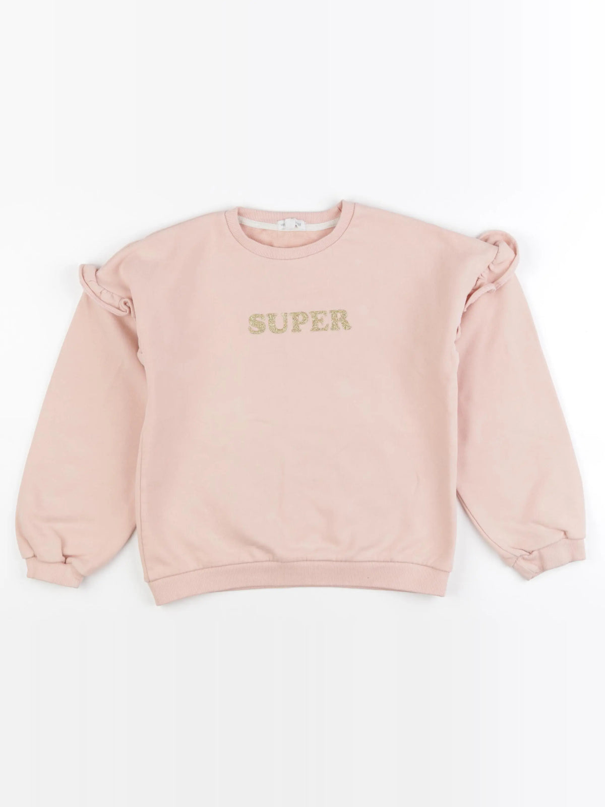 Vertbaudet - sweat rose, or - 10 ans