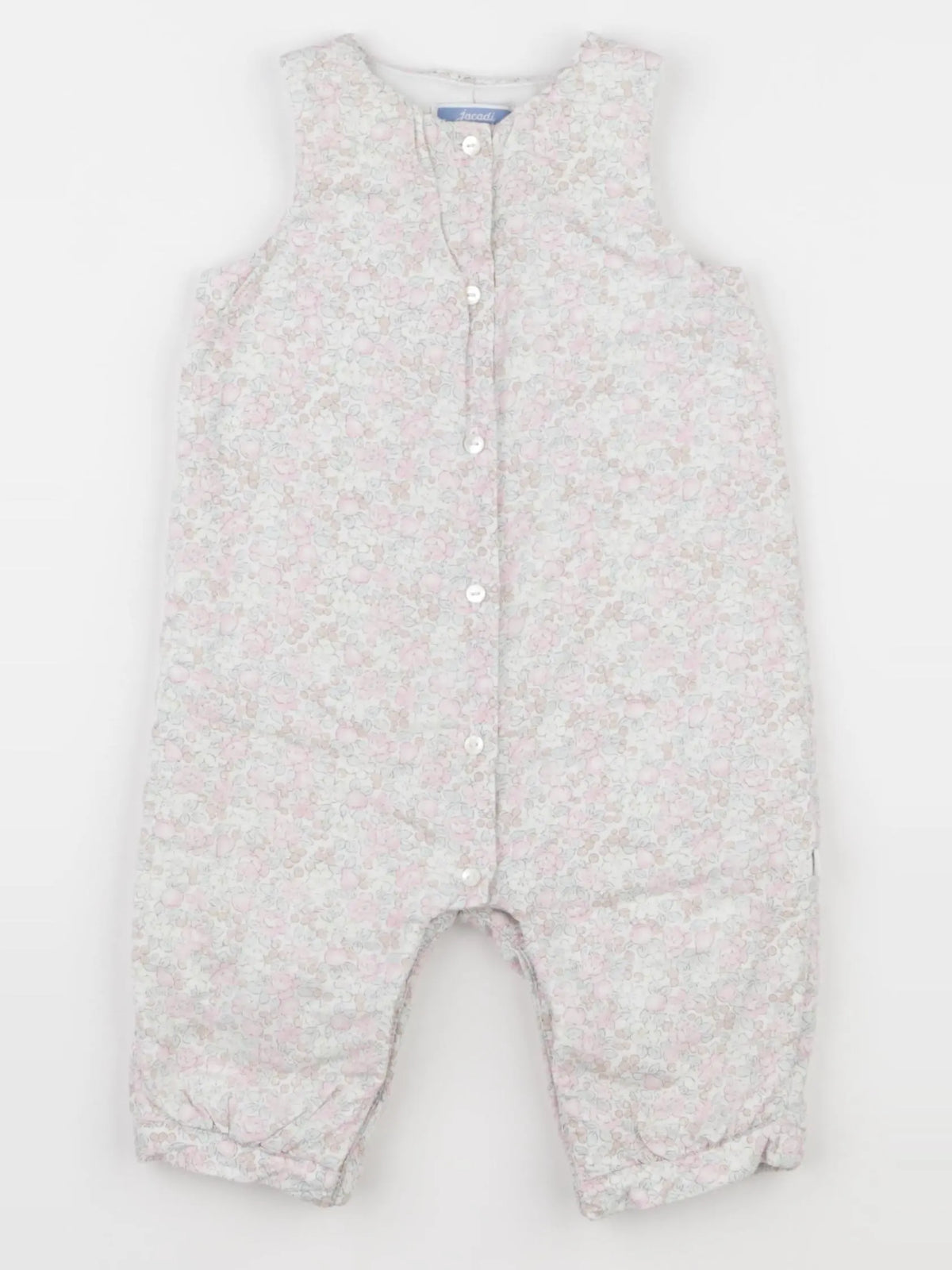 Jacadi - combinaison doublé, liberty rose, blanc - 6 mois