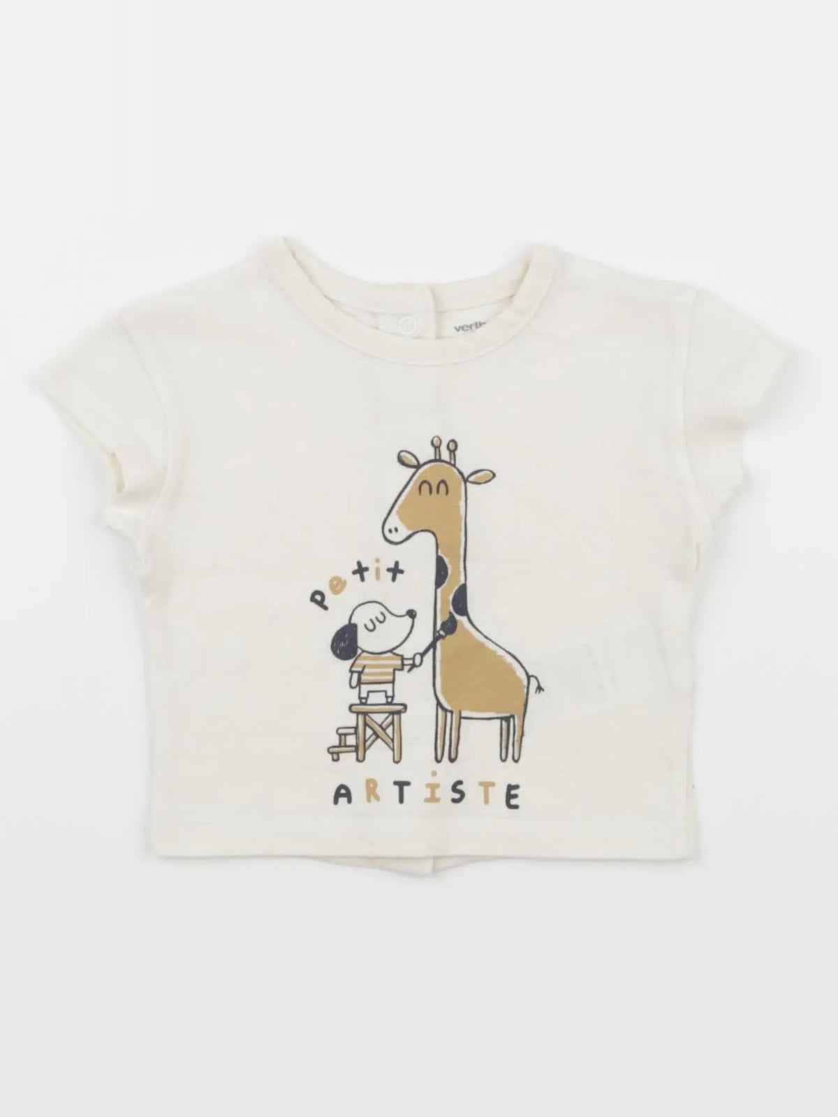 Vertbaudet - tee-shirt beige - 3 mois