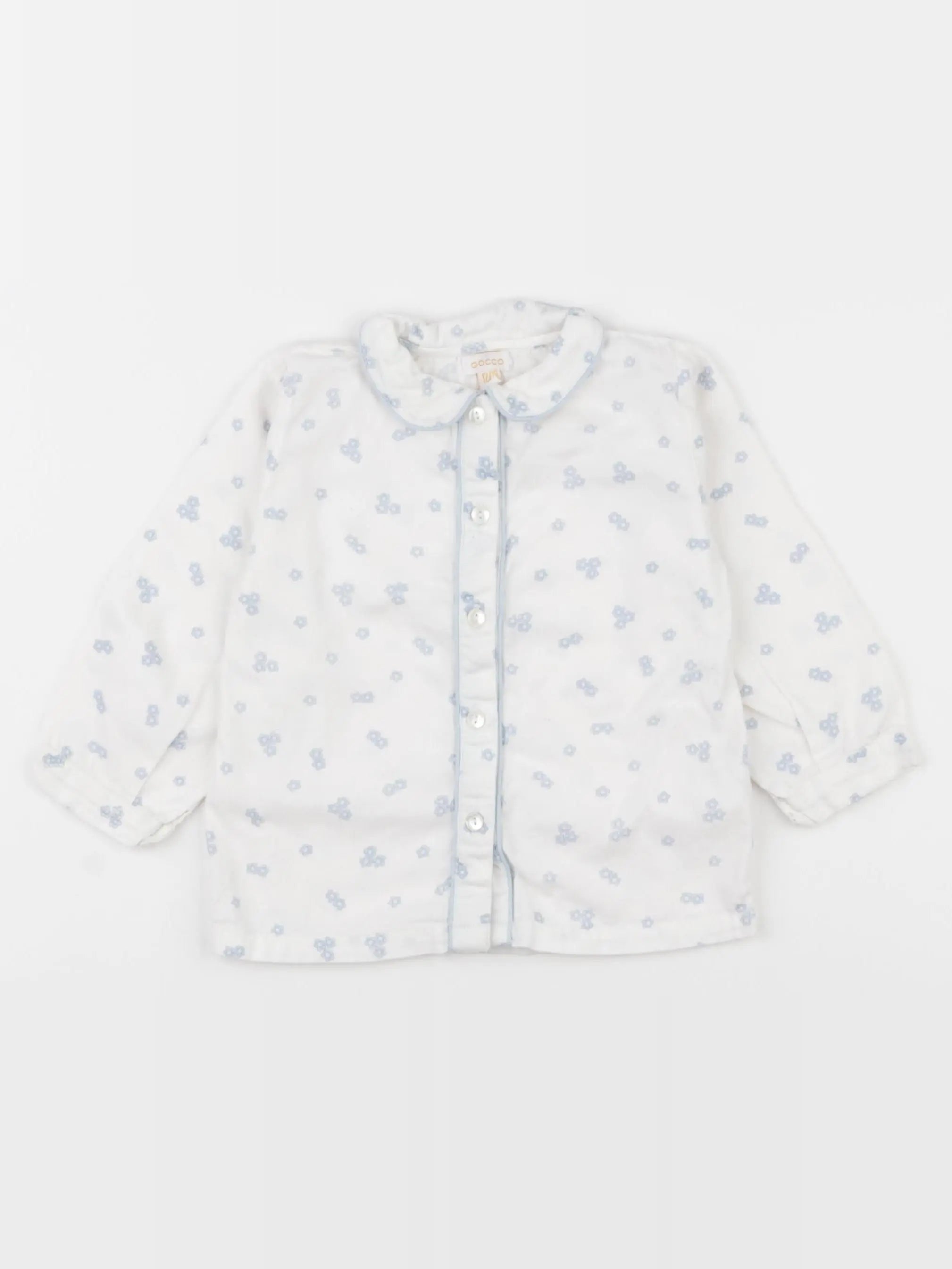 Gocco - blouse blanc, bleu - 12/18 mois