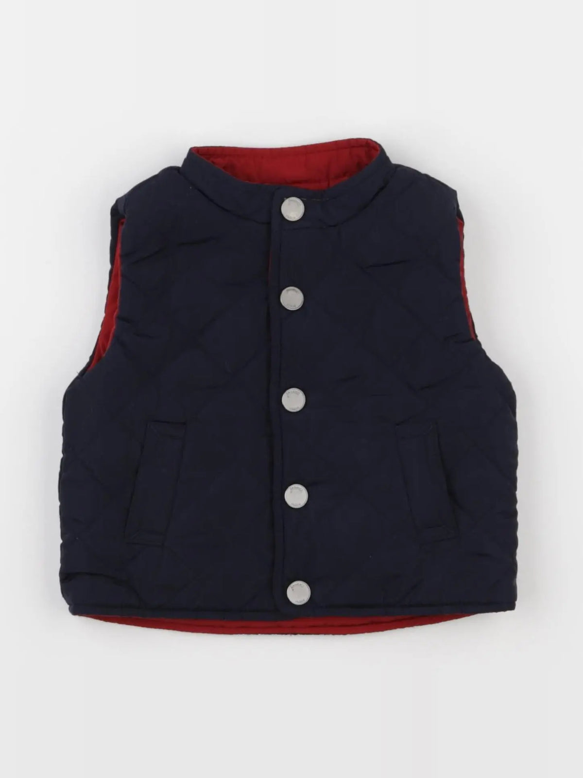 Jacadi - doudoune réversible rouge, bleu - 6 mois