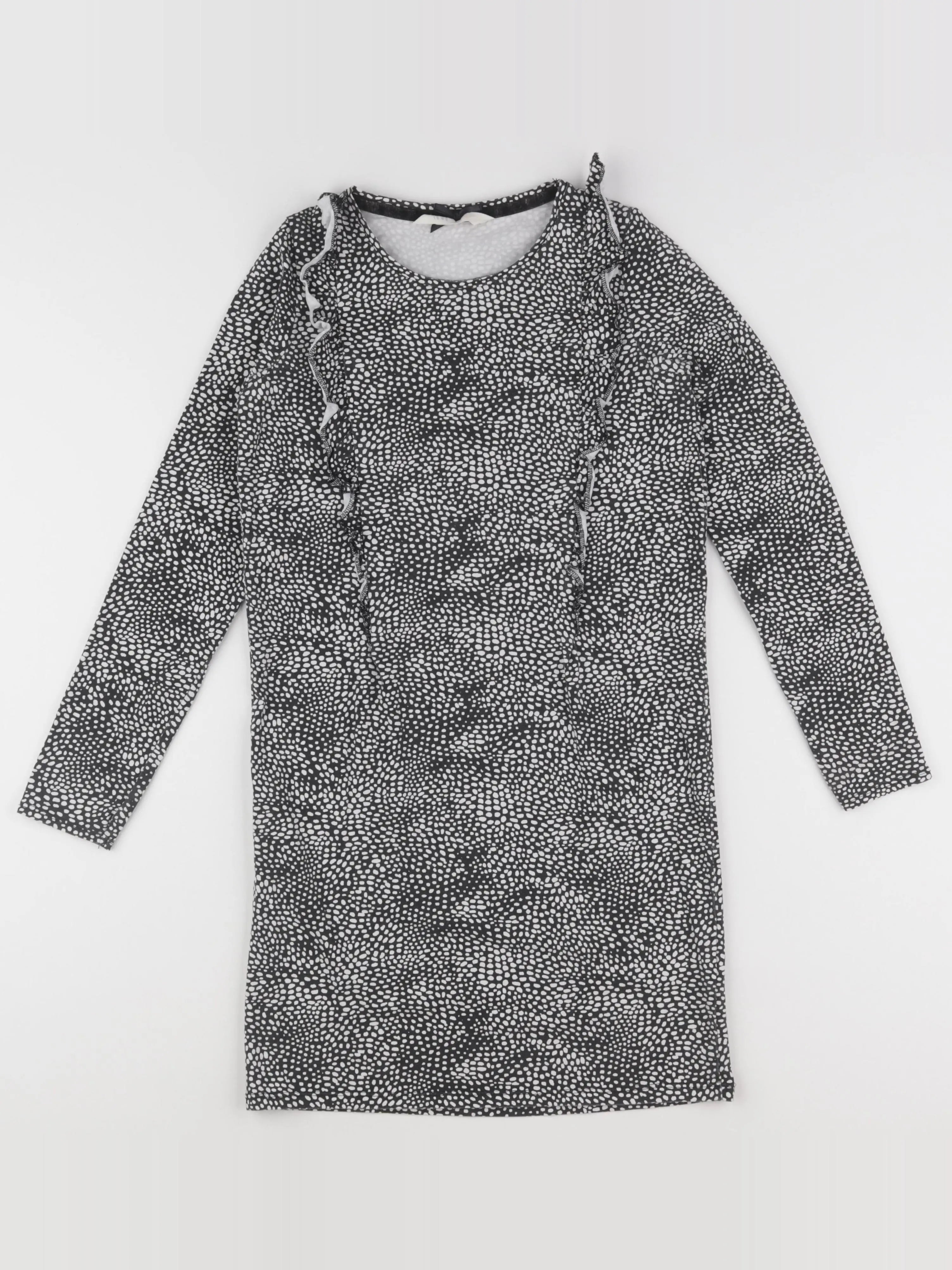 H&M - robe noir, blanc - 8/10 ans