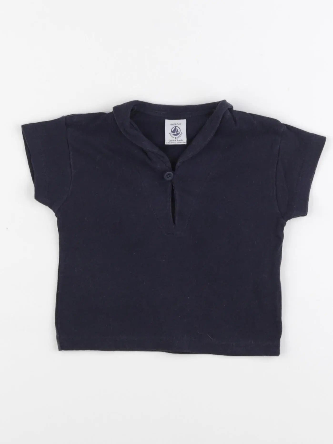 Petit Bateau - tee-shirt bleu - 6 mois