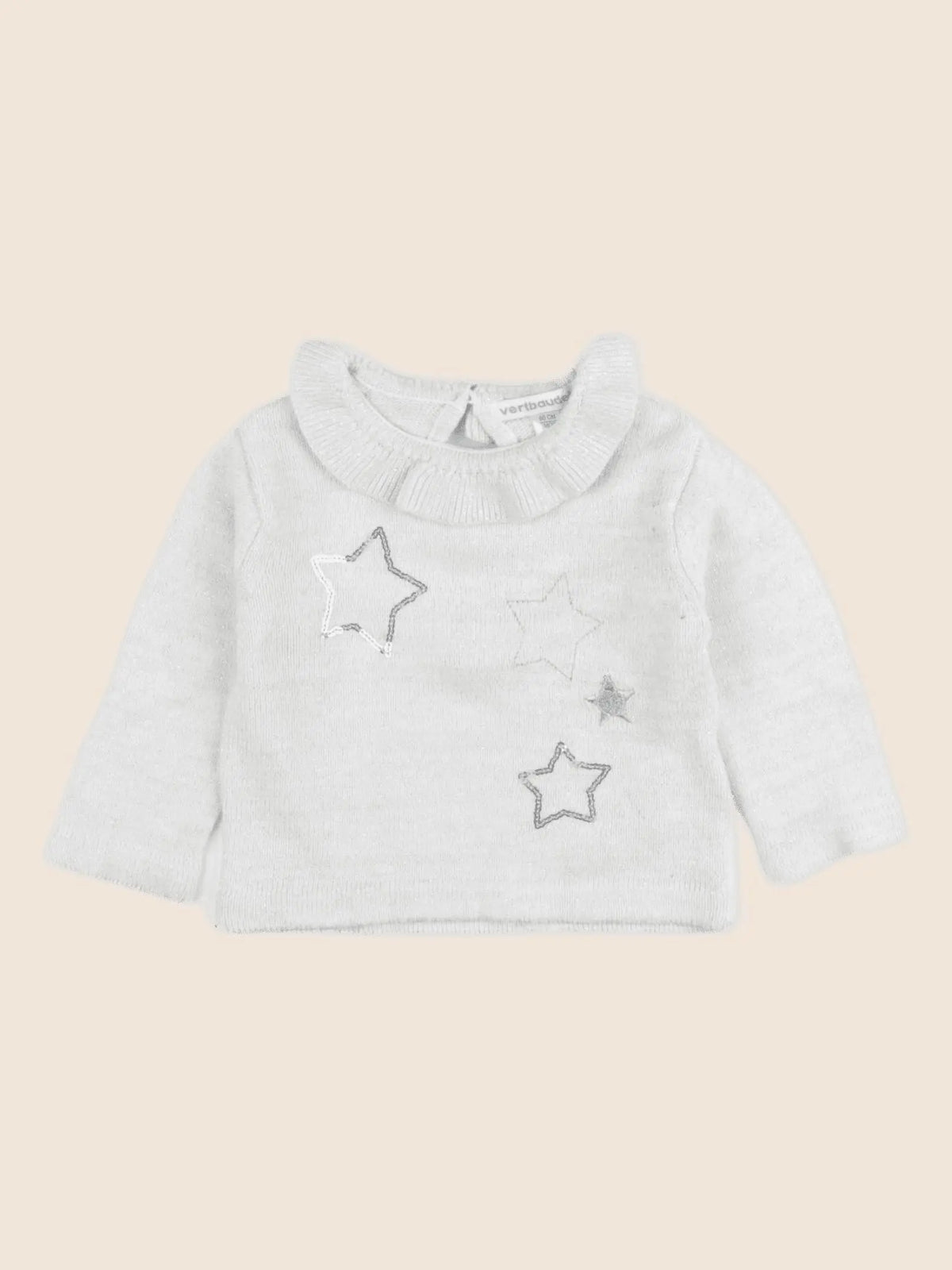 Vertbaudet - pull argent - 3 mois