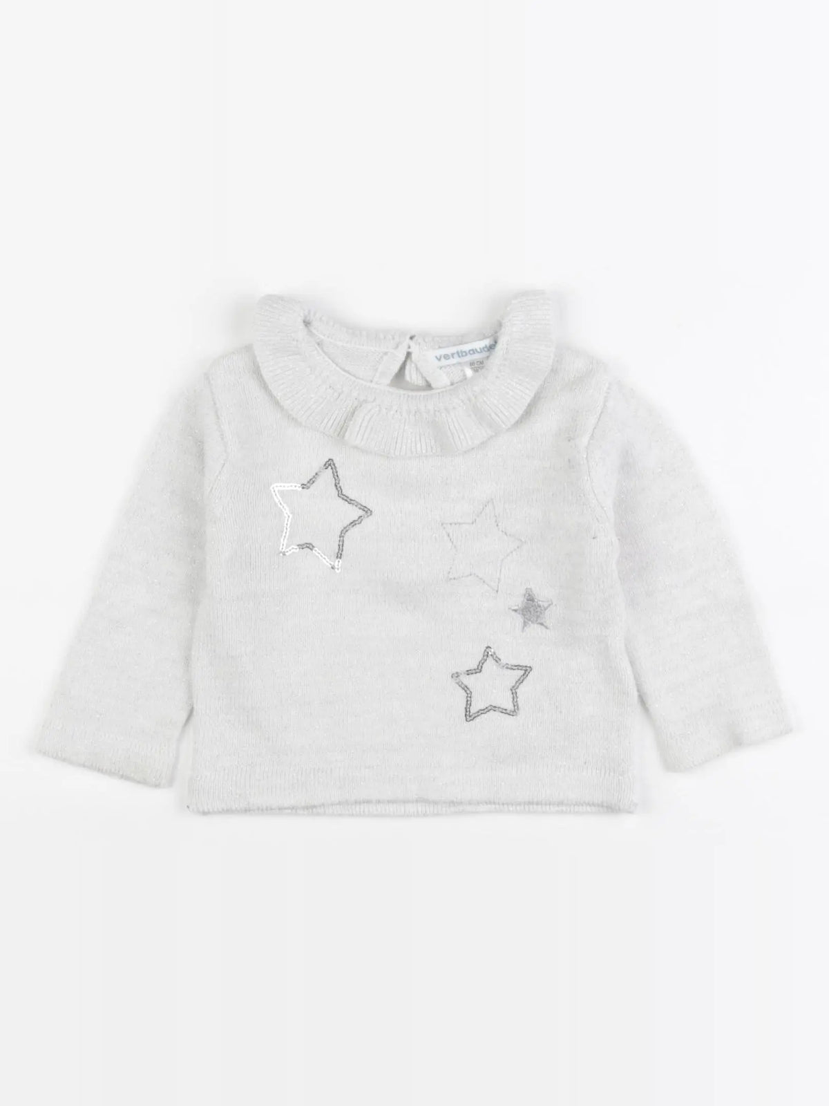 Vertbaudet - pull argent - 3 mois