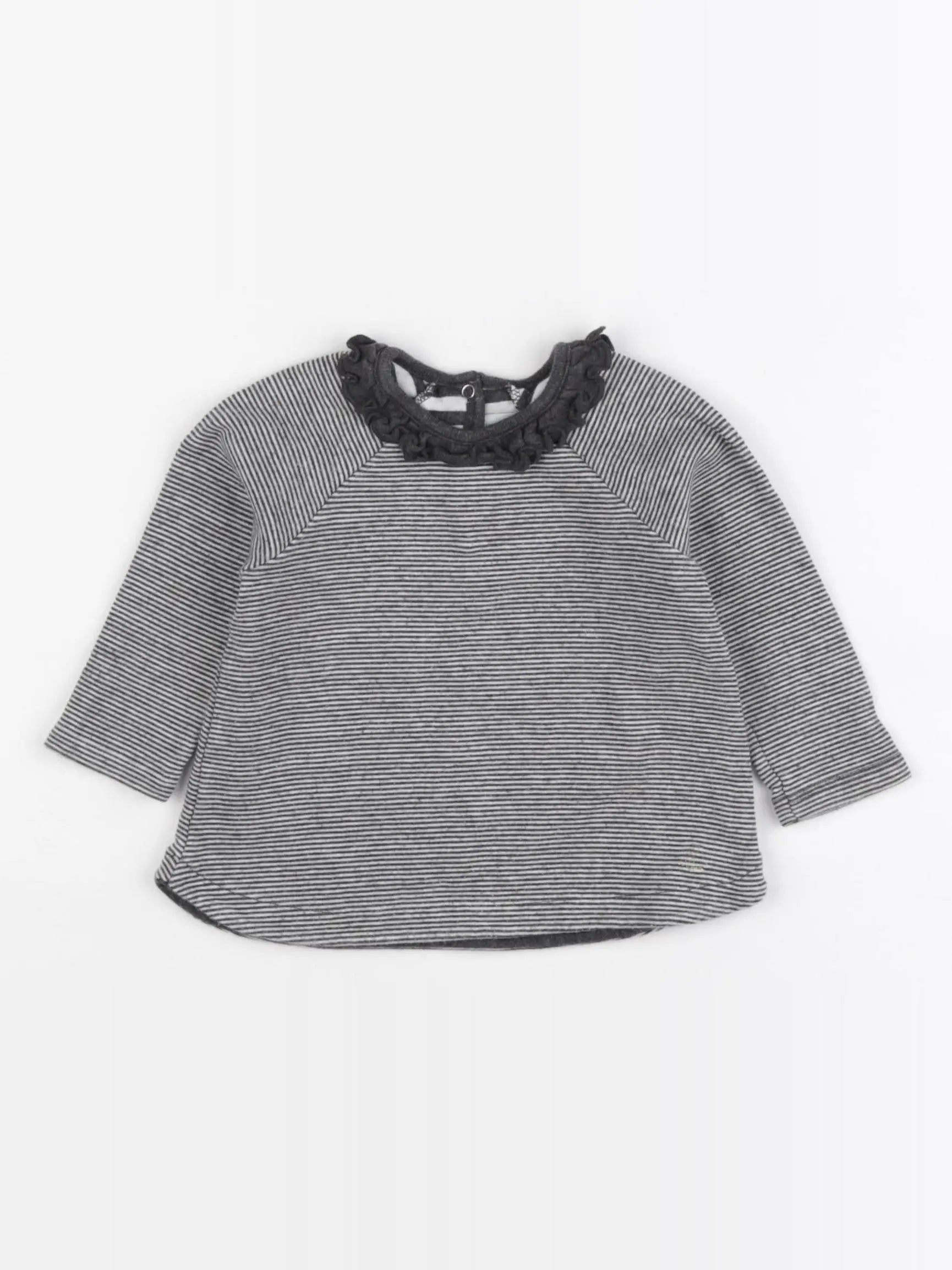 Petit Bateau - tee-shirt gris - 12 mois