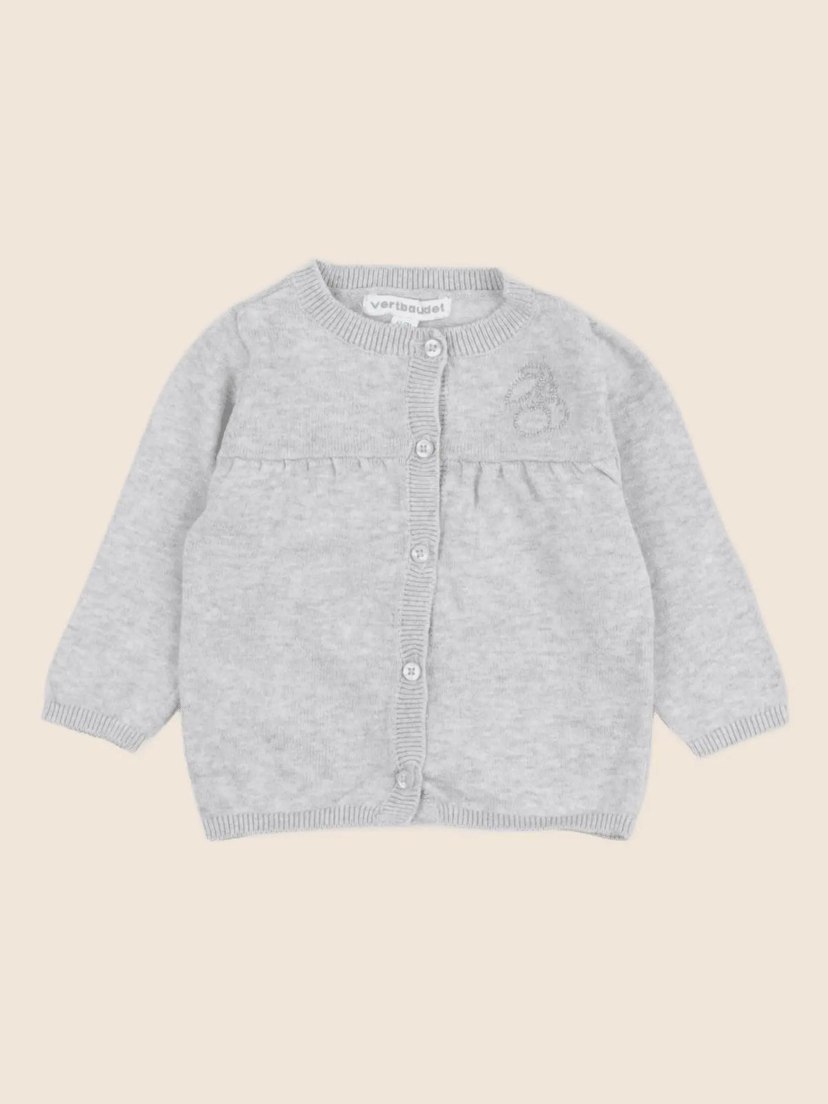 Vertbaudet - gilet gris - 6 mois