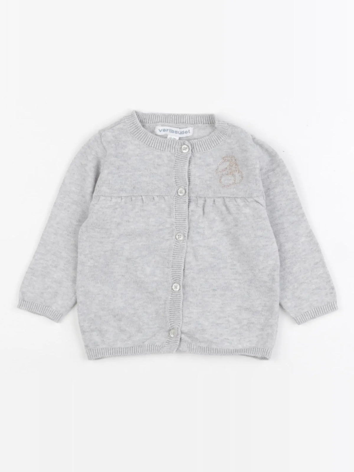 Vertbaudet - gilet gris - 6 mois