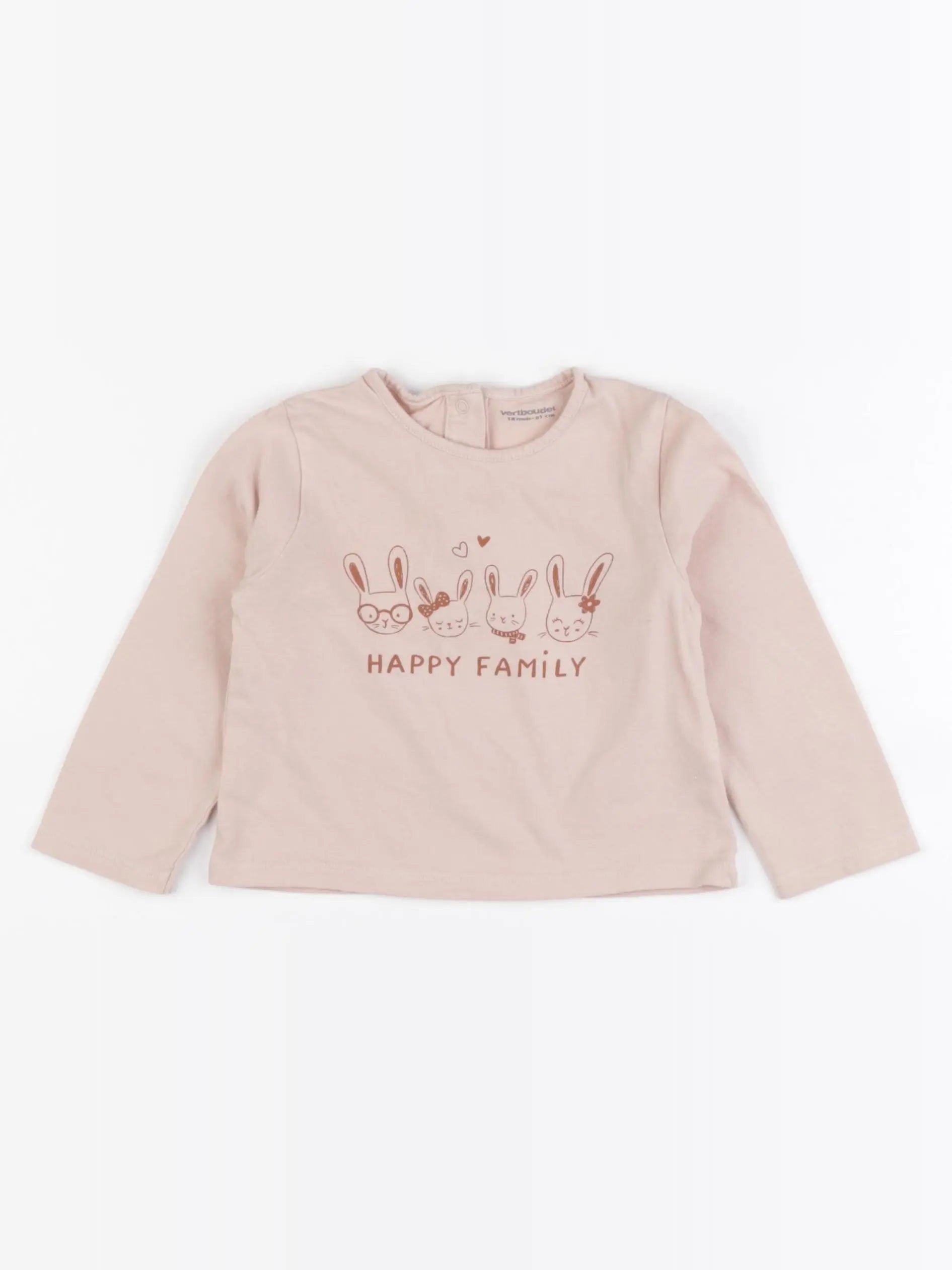 Vertbaudet - tee-shirt rose - 18 mois