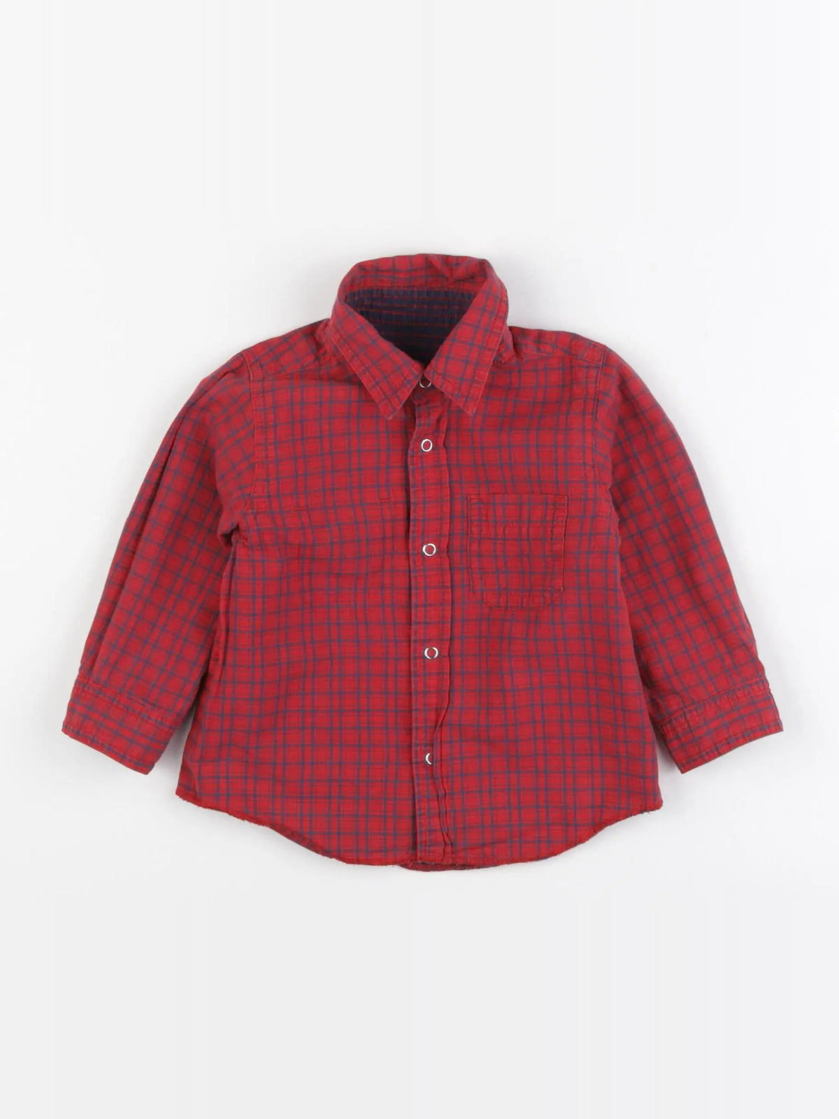 Petit Bateau - chemise rouge - 12 mois
