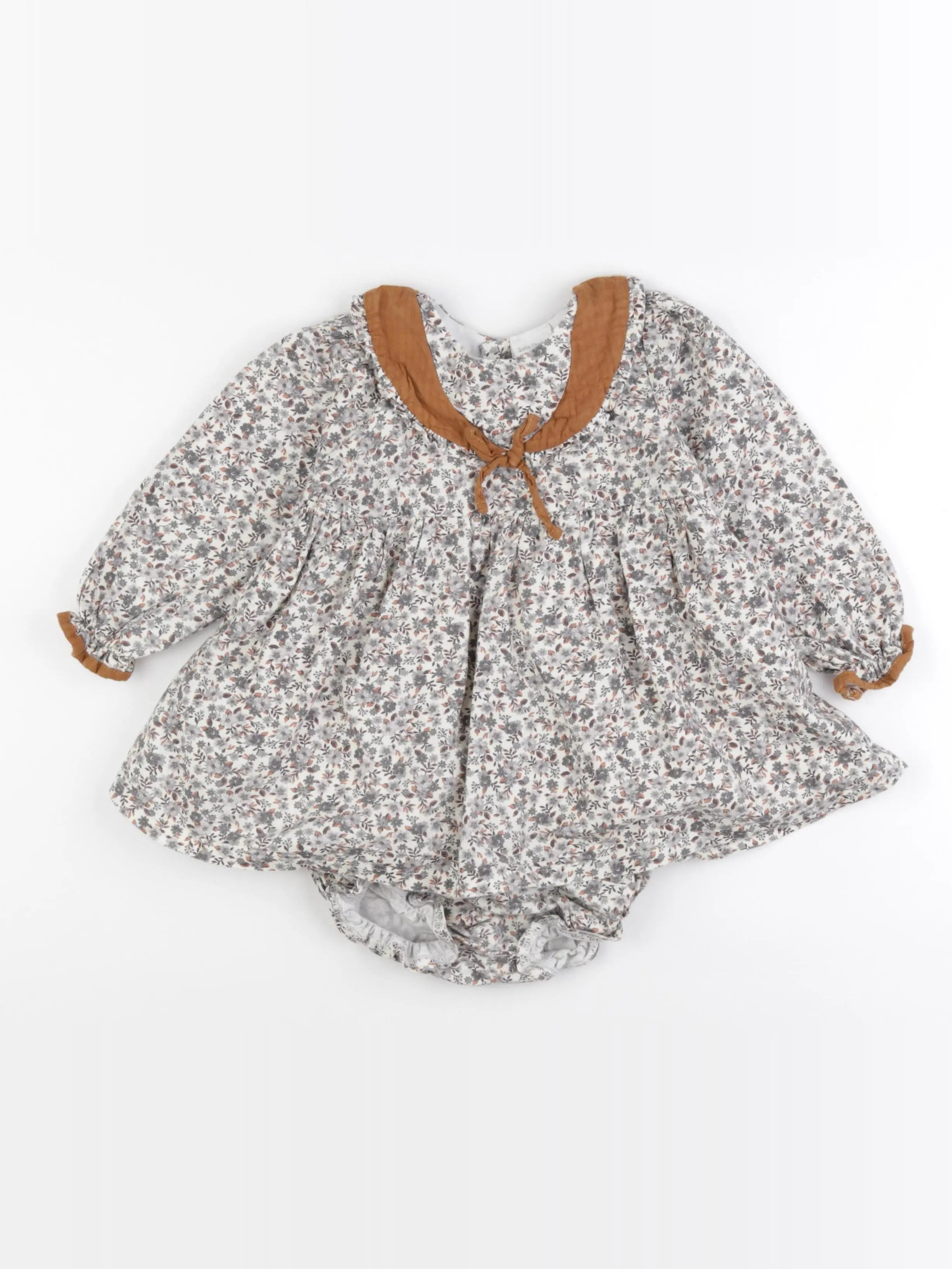 Dona Carmen - robe gris, marron - 24 mois