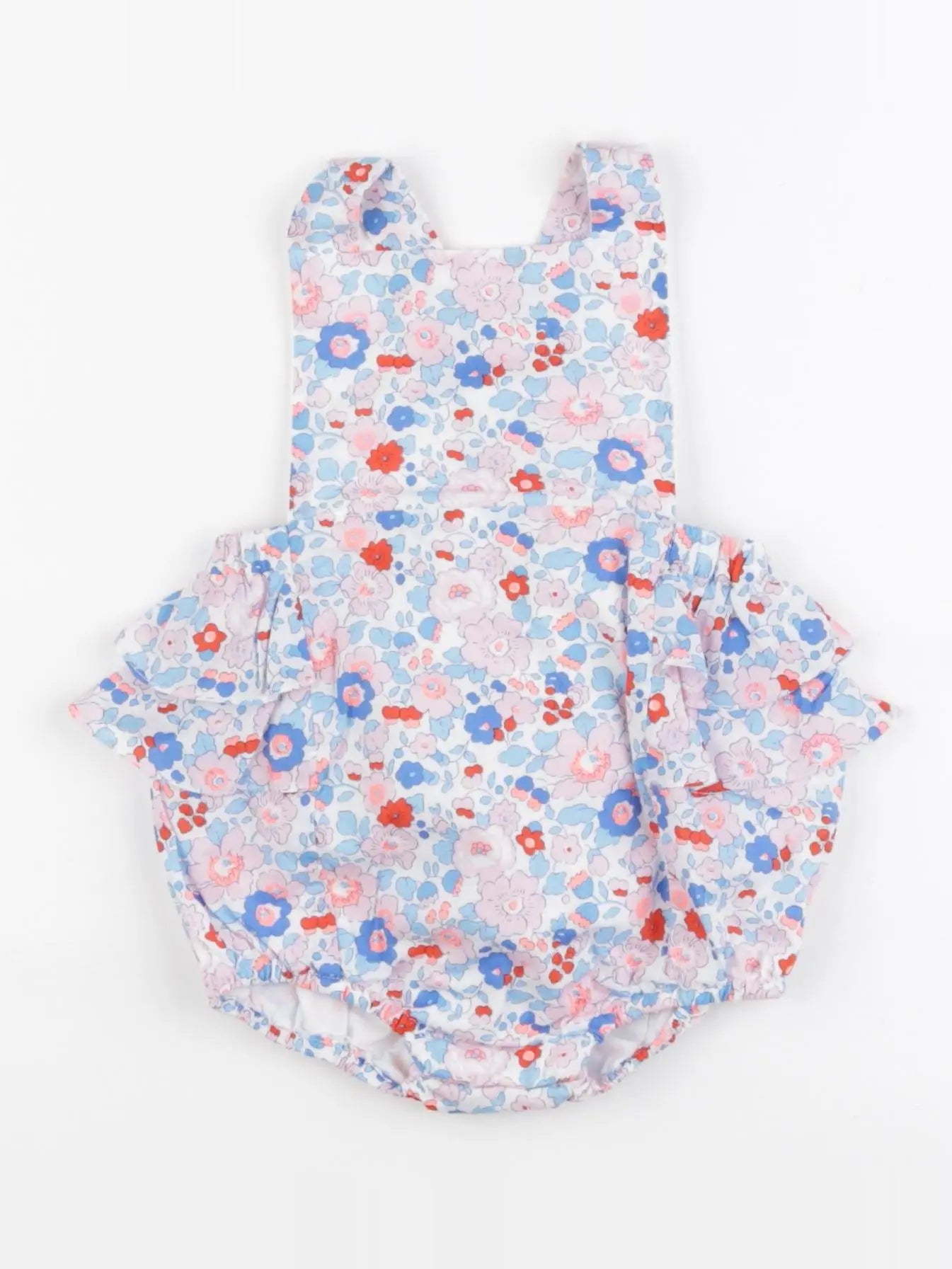 Jacadi - combinaison liberty bleu, rouge - 6 mois