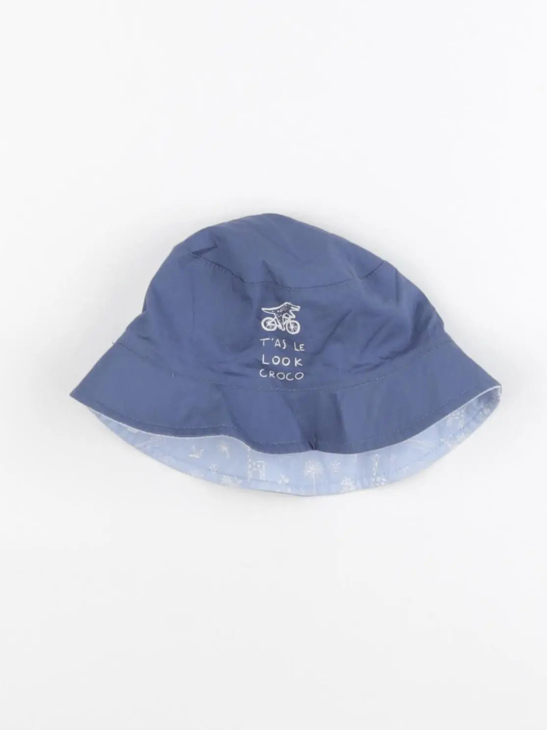Vertbaudet - chapeau réversible bleu - 3/6 mois