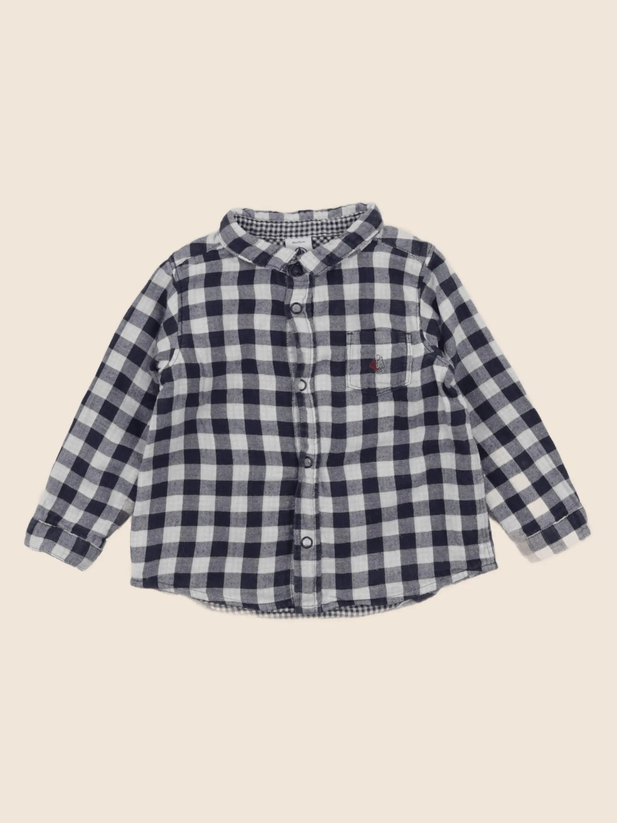 Petit Bateau - chemise bleu - 18 mois