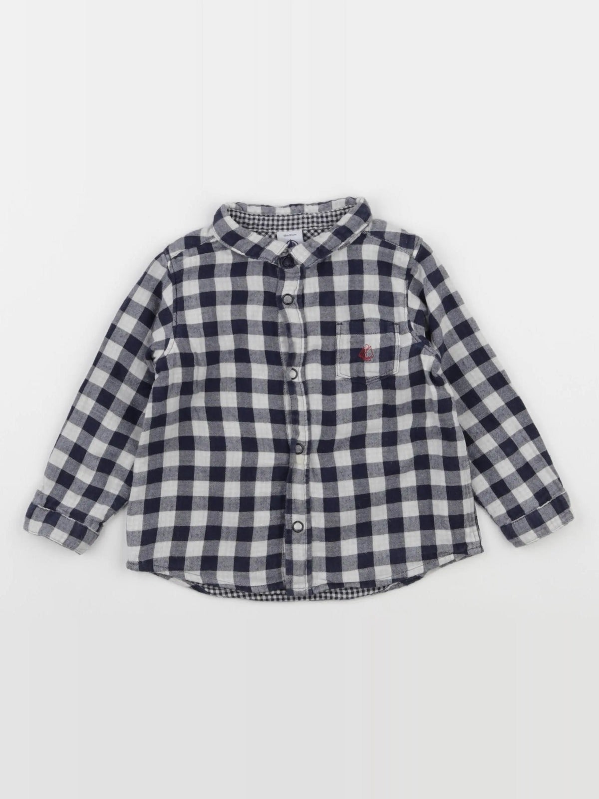 Petit Bateau - chemise bleu - 18 mois