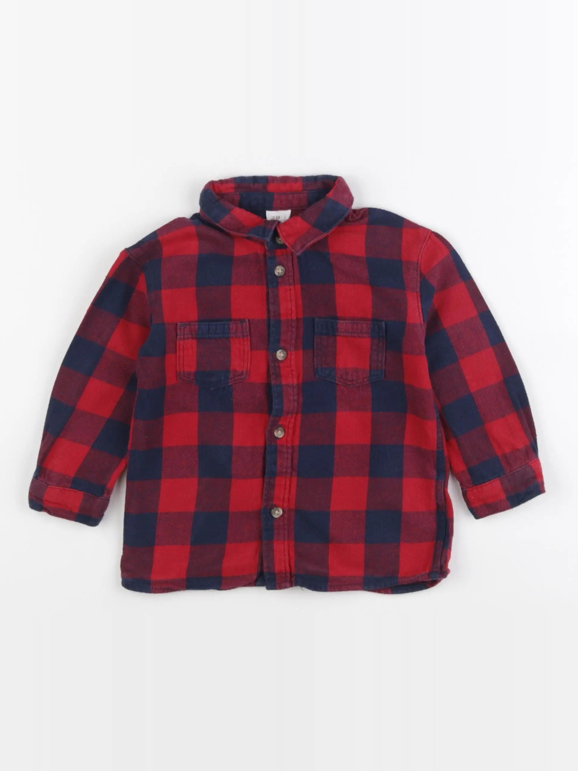 H&M - chemise rouge - 9/12 mois