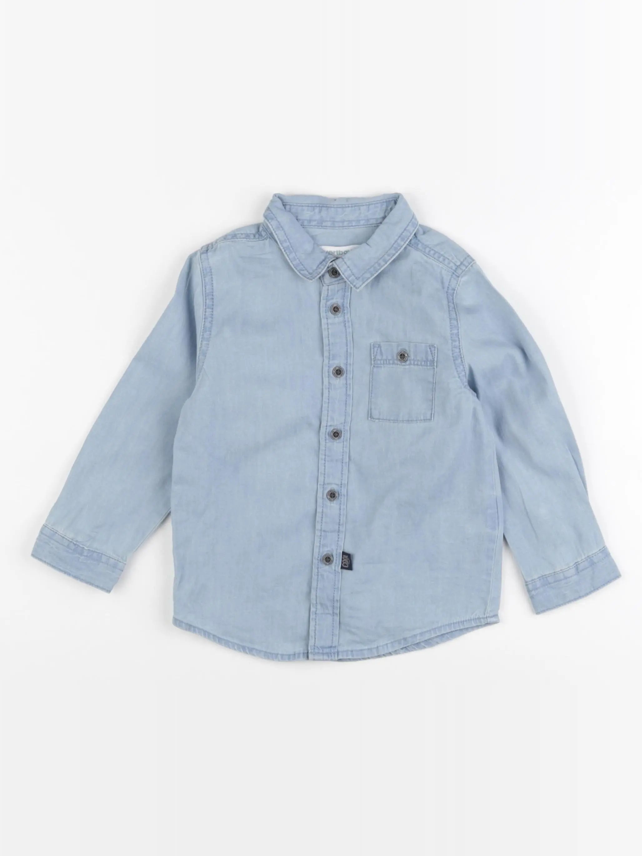 Vertbaudet - chemise bleu - 2 ans