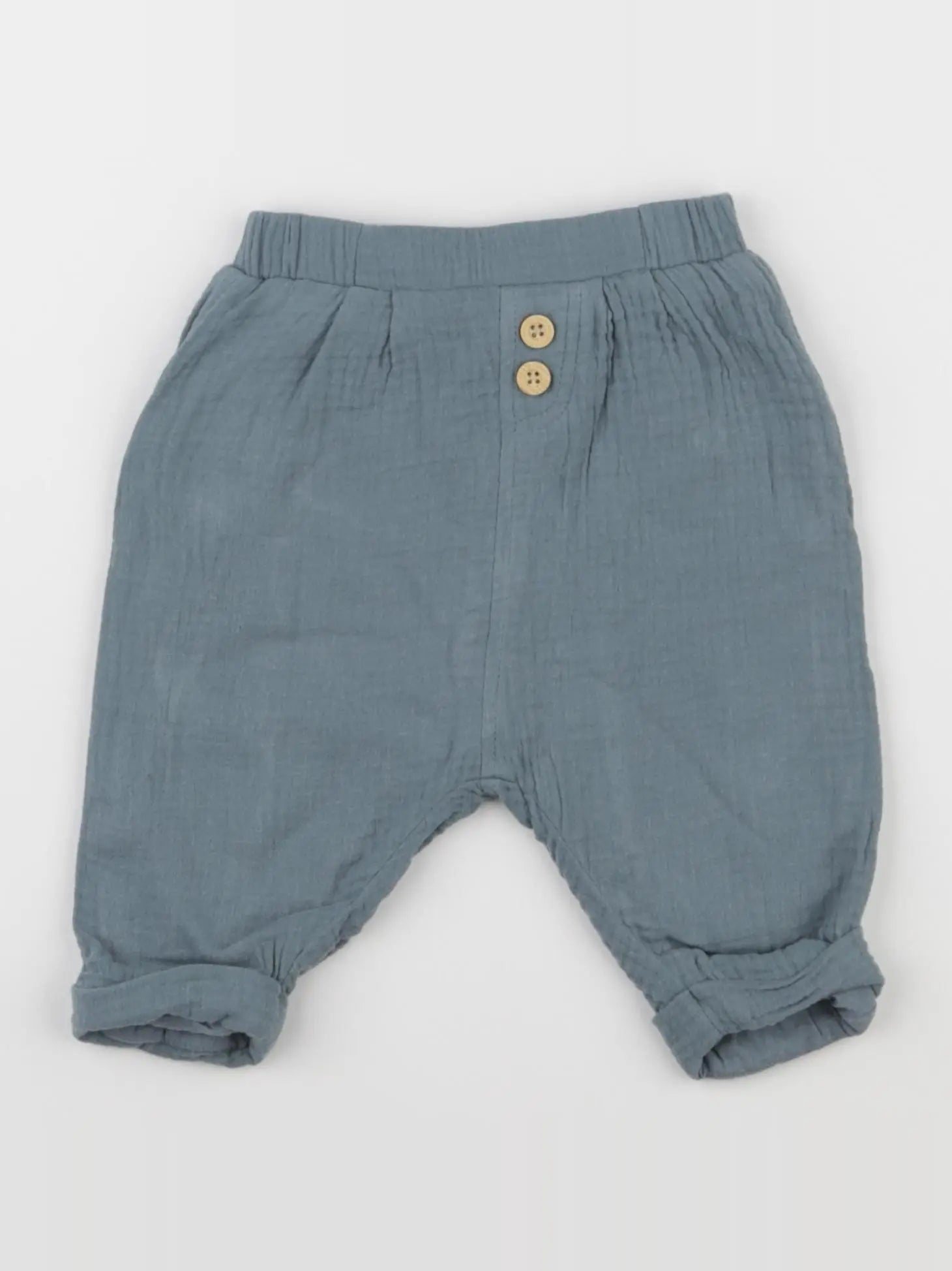 Vertbaudet - pantalon doublé bleu - 6 mois