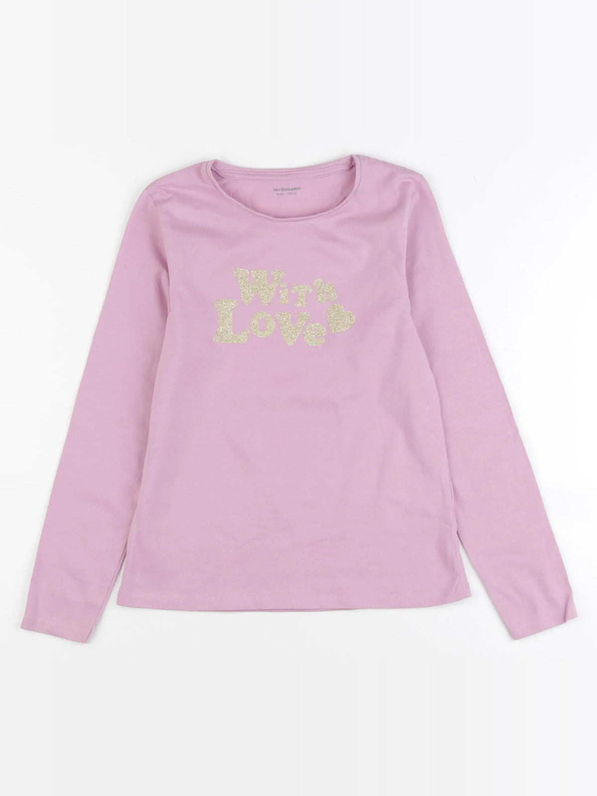 Vertbaudet - tee-shirt or, violet - 8 ans