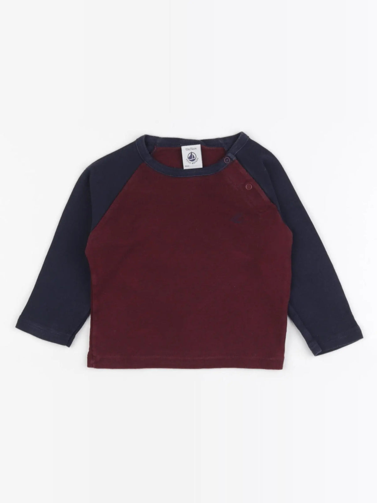 Petit Bateau - tee-shirt bleu, rouge - 12 mois