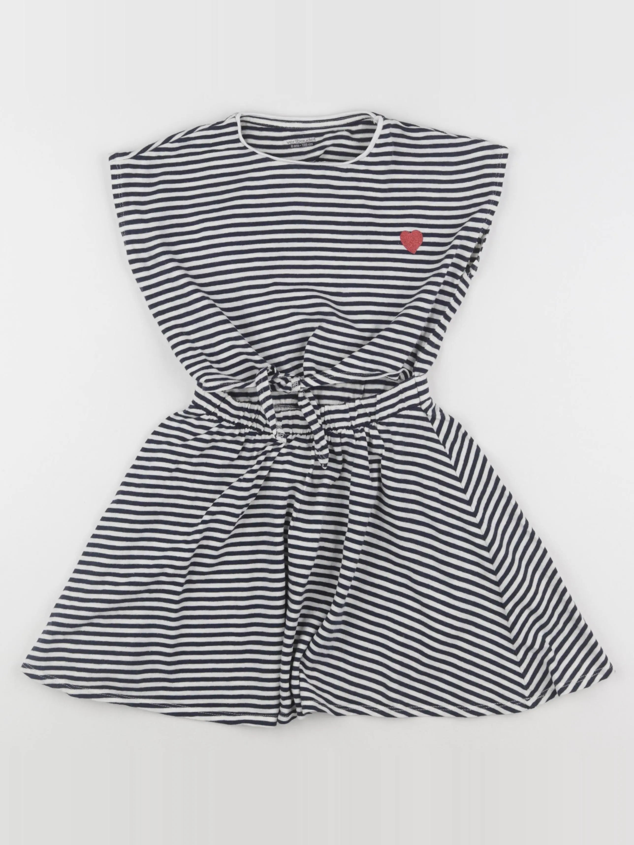 Vertbaudet - robe blanc, bleu - 8 ans