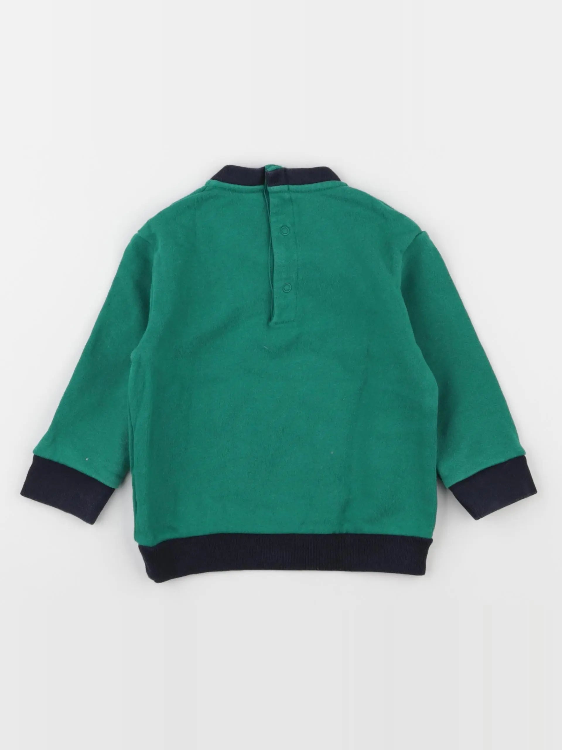 Petit Bateau - sweat vert - 18 mois