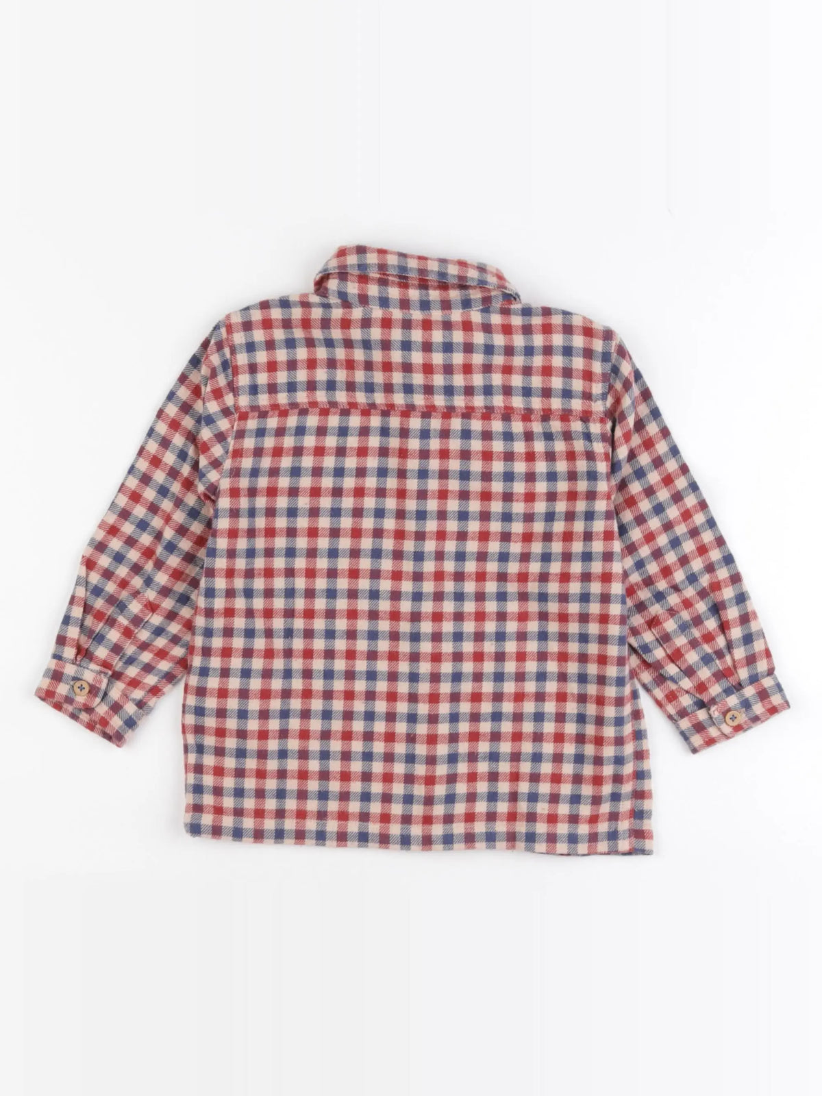 Boutchou - chemise bleu, rouge - 18 mois
