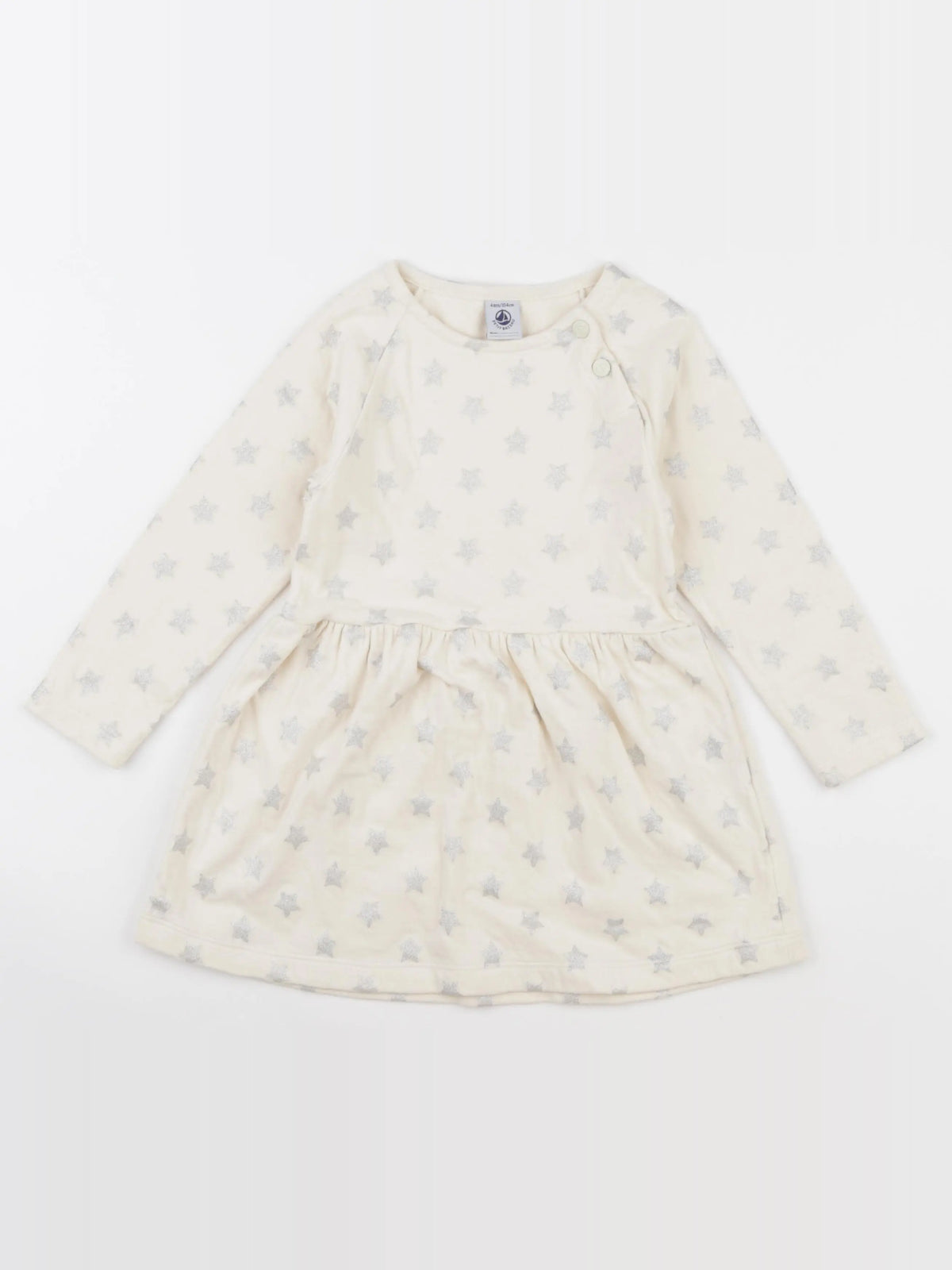 Petit Bateau - robe beige, argent - 4 ans