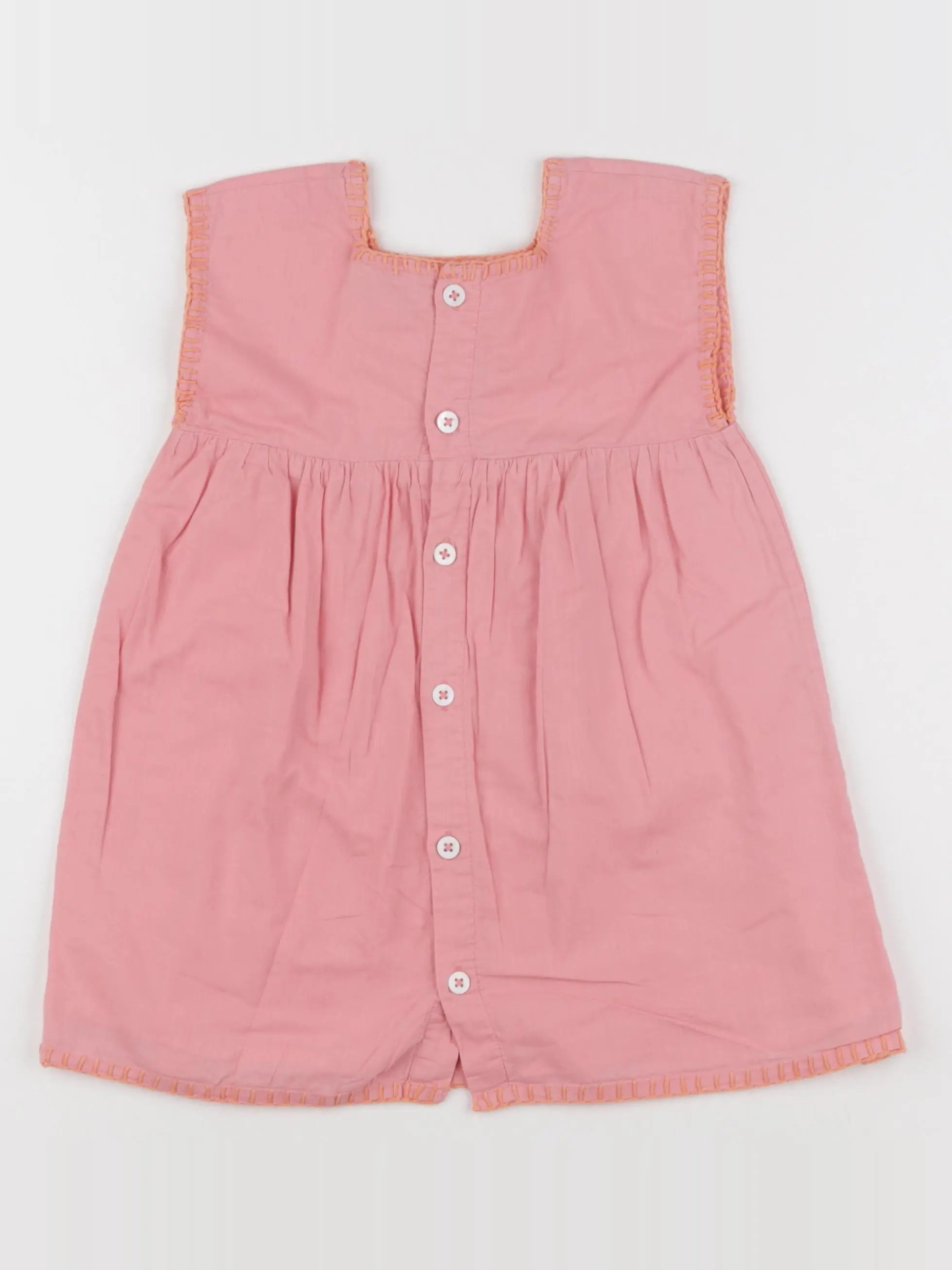 Bonnet à Pompon - robe rose - 2 ans