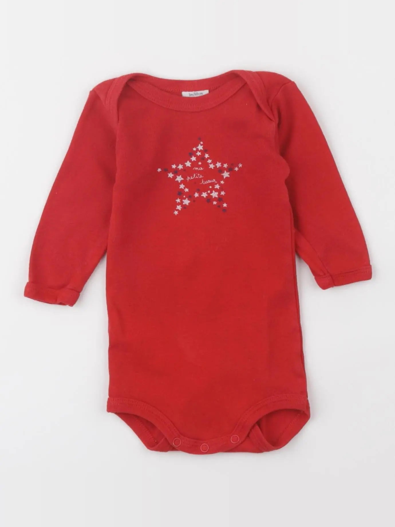 Petit Bateau - body rouge - 3 mois
