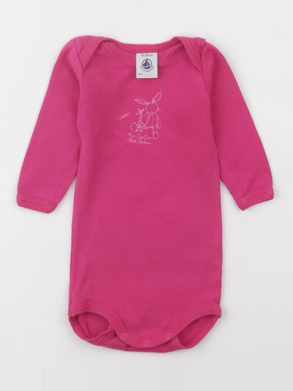 Petit Bateau - body rose - 3 mois