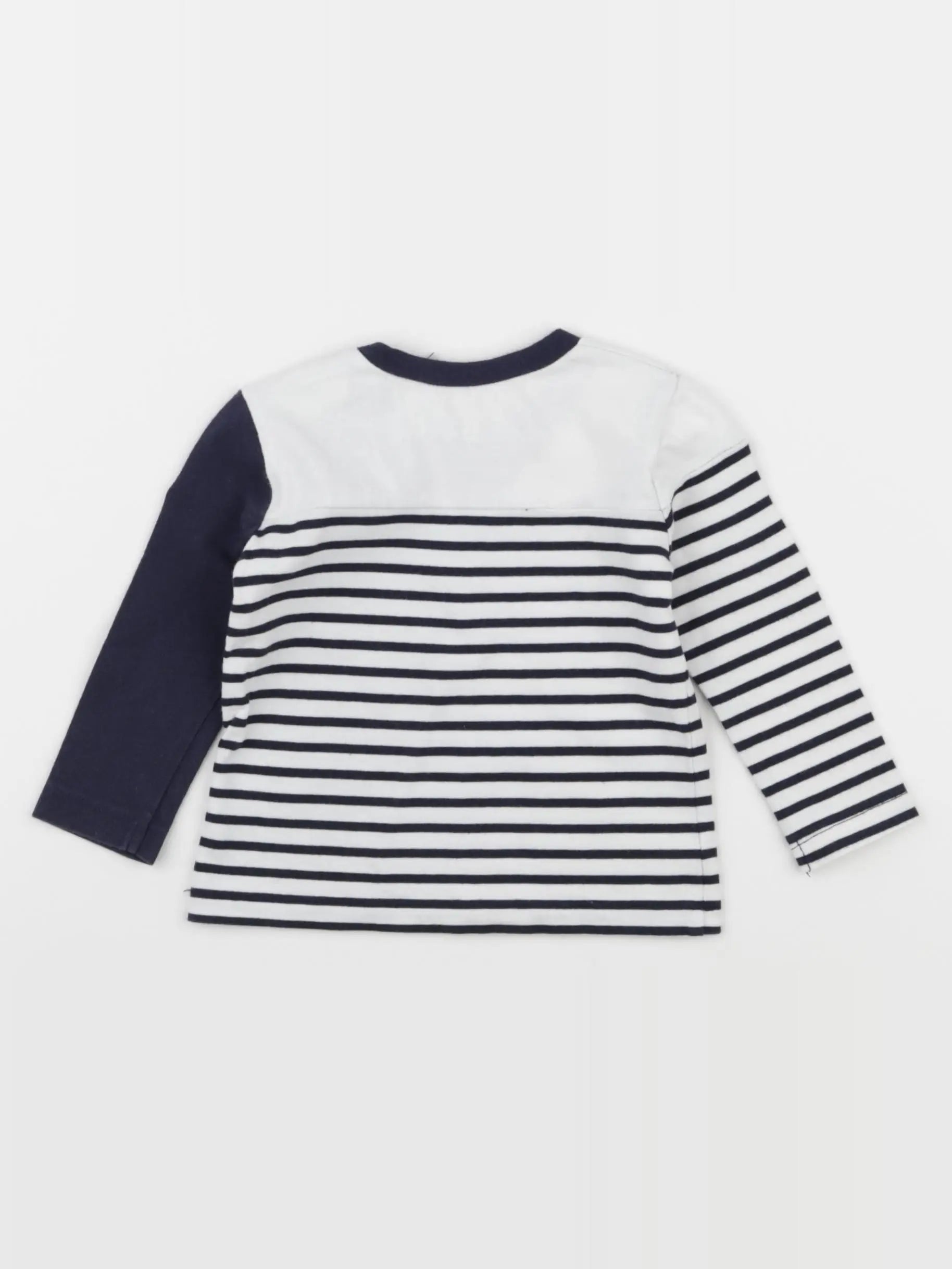 IKKS - tee-shirt blanc, bleu - 6 mois